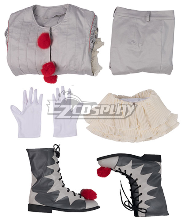Halloween Clown Horror Doll Scary Devil Joker Cosplay Costume