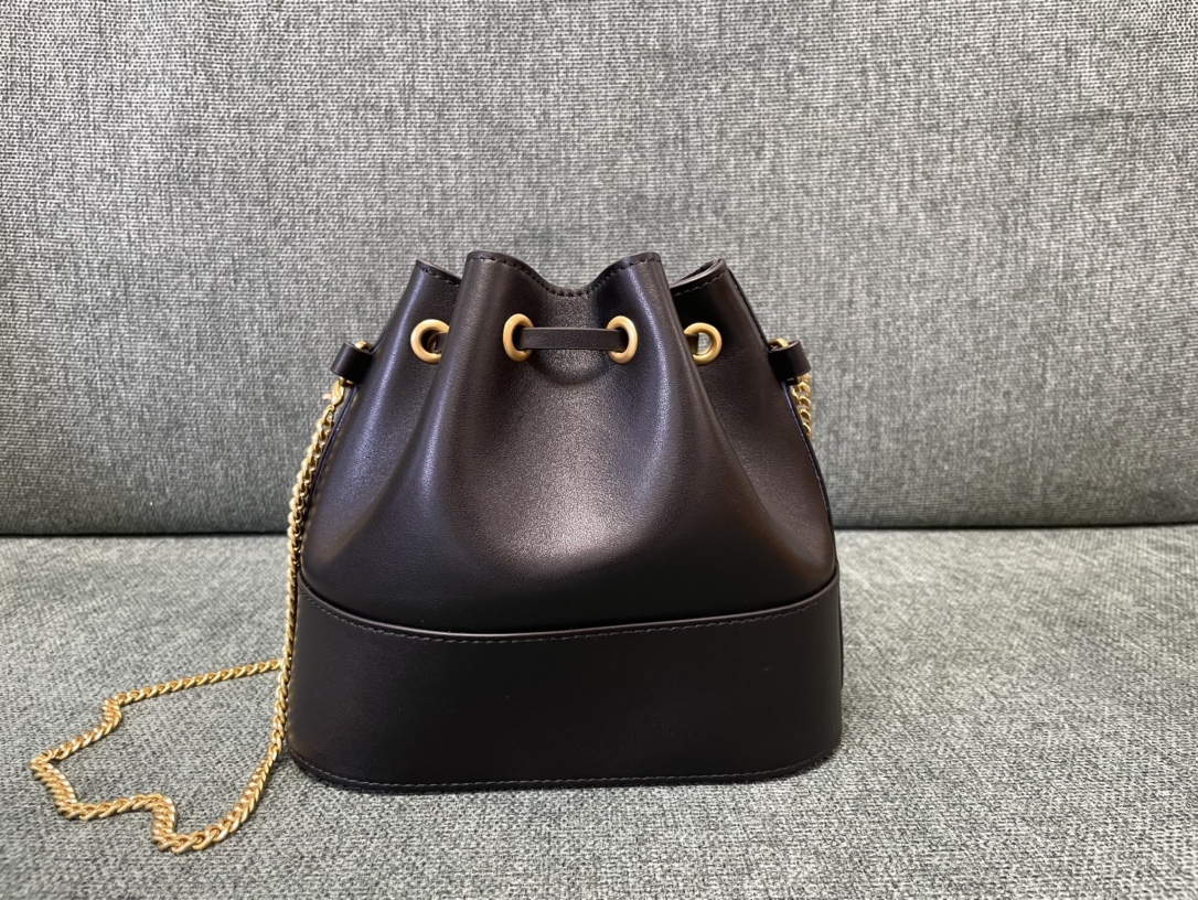 Valentino Vlogo Mini Bucket Bag in Lambskin-Black