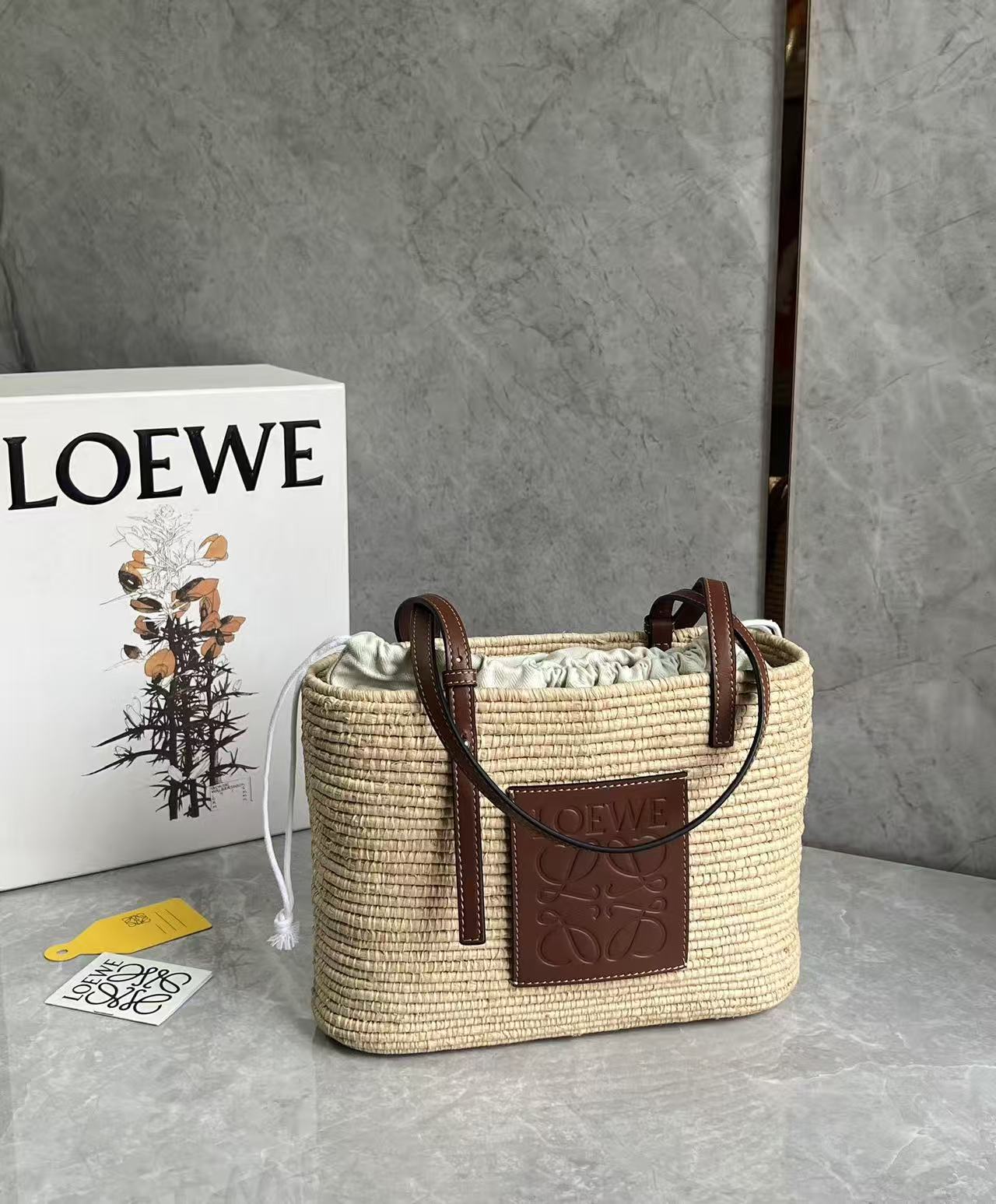 Loewe basket square woven handbag