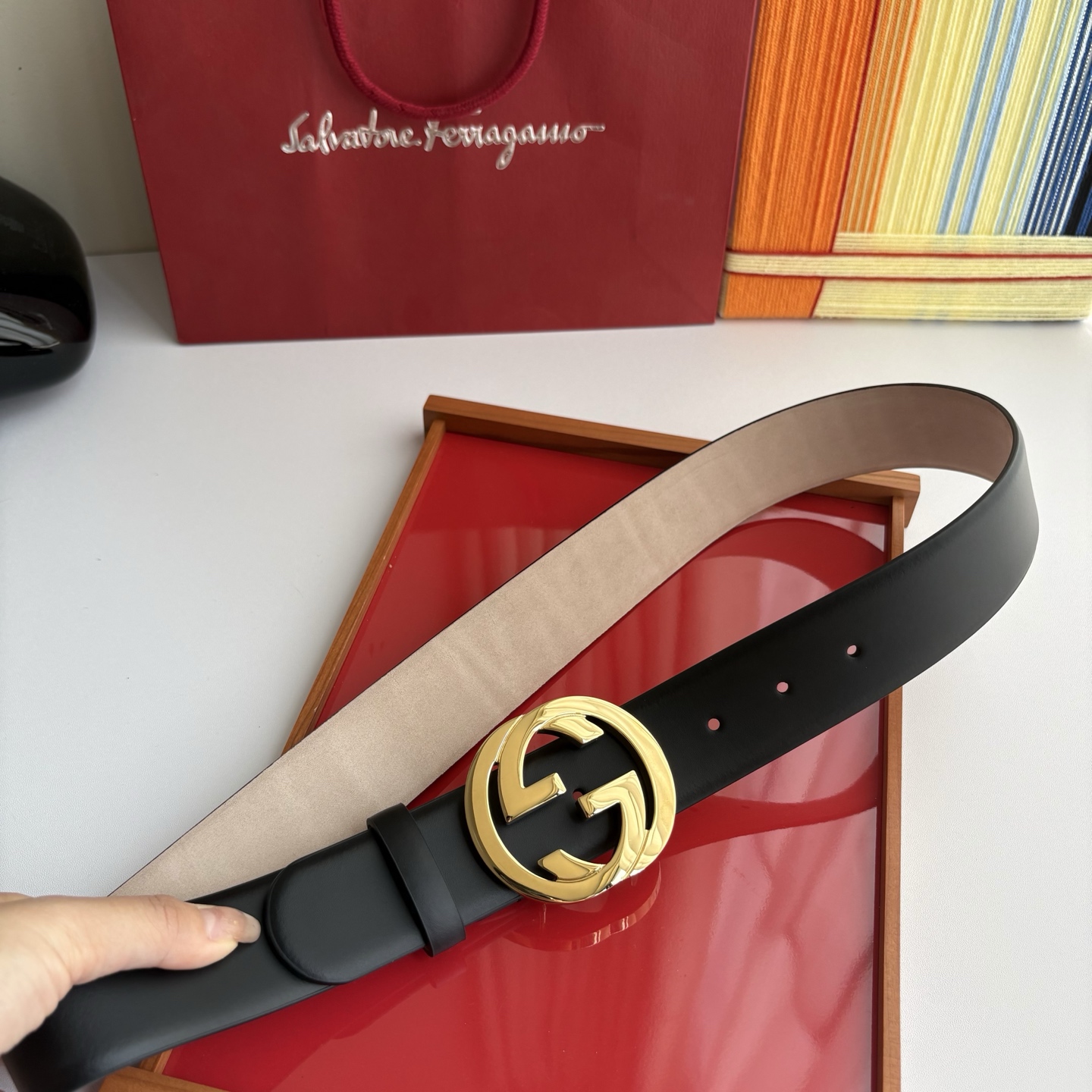 Gucci Reversible belt with Interlocking G buckle 4cm