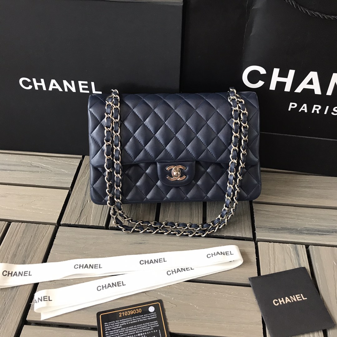 Chanel Classic 11.12 Handbag in Dark blue Lambskin