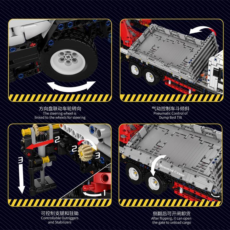 MOULD KING 17063 - Pneumatic Truck Crane(Dynamic Version)