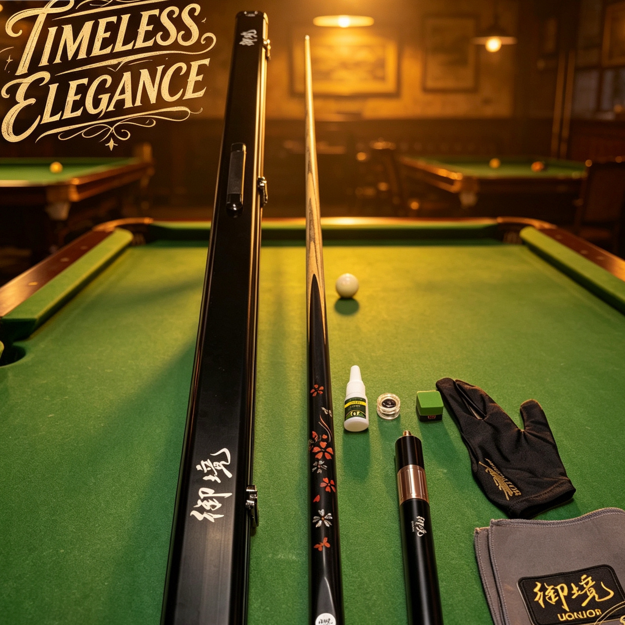 ACSWORD  Luoying One-Piece Snooker Cue – Handcrafted Ash Shaft & Ebony Butt with Hand Inlay | Complete Cue Set with Free Accessories