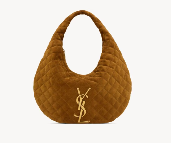 Saint Laurent Caramel Quilted Suede Icare Hobo 858160