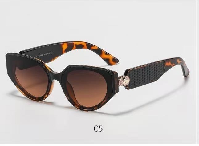Bvlgari Embossed Temples Oval Cat‑Eye Sunglasses - KAIROO
