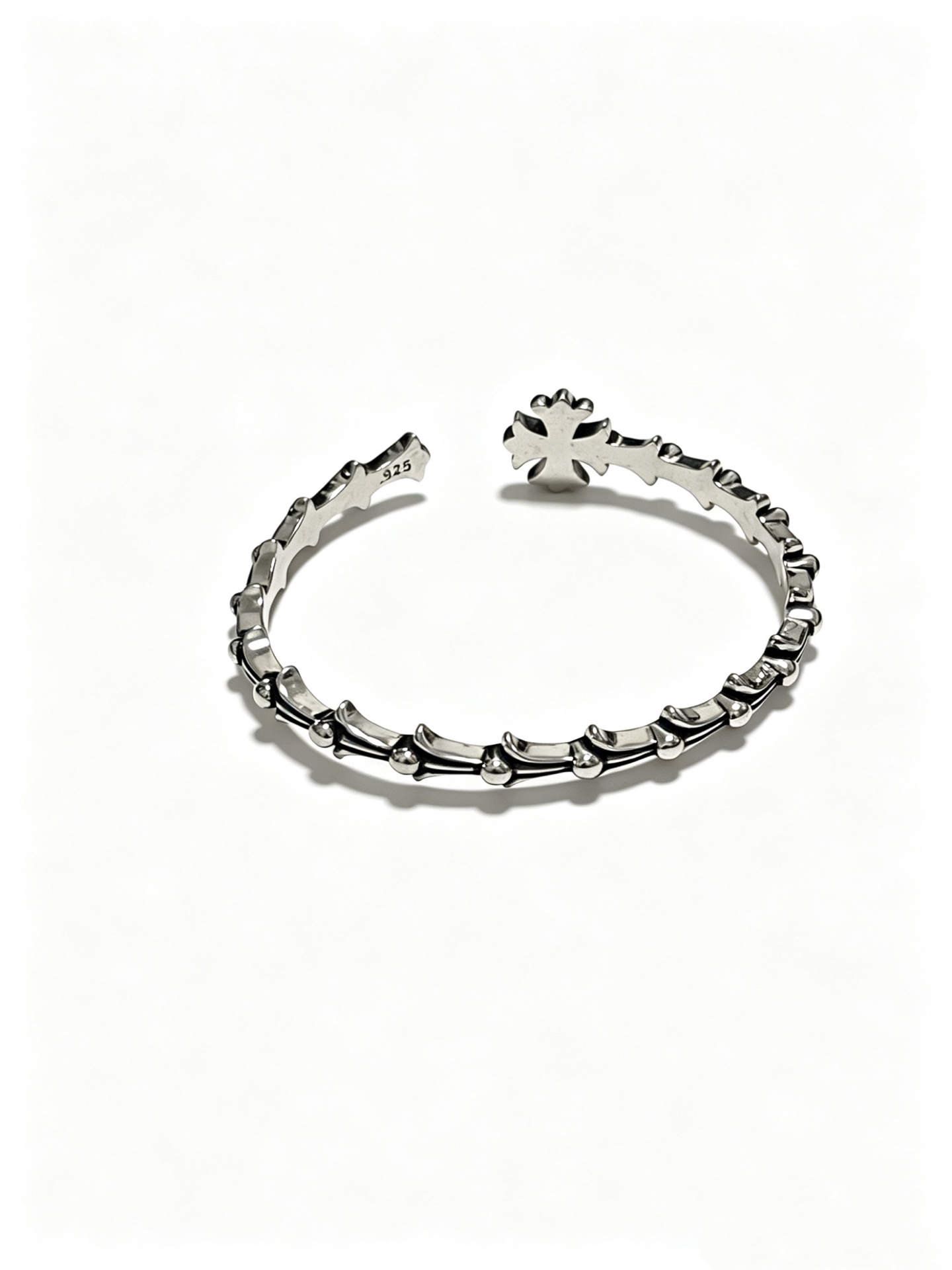 Chrome Hearts Oxidized Silver Unisex Bracelet