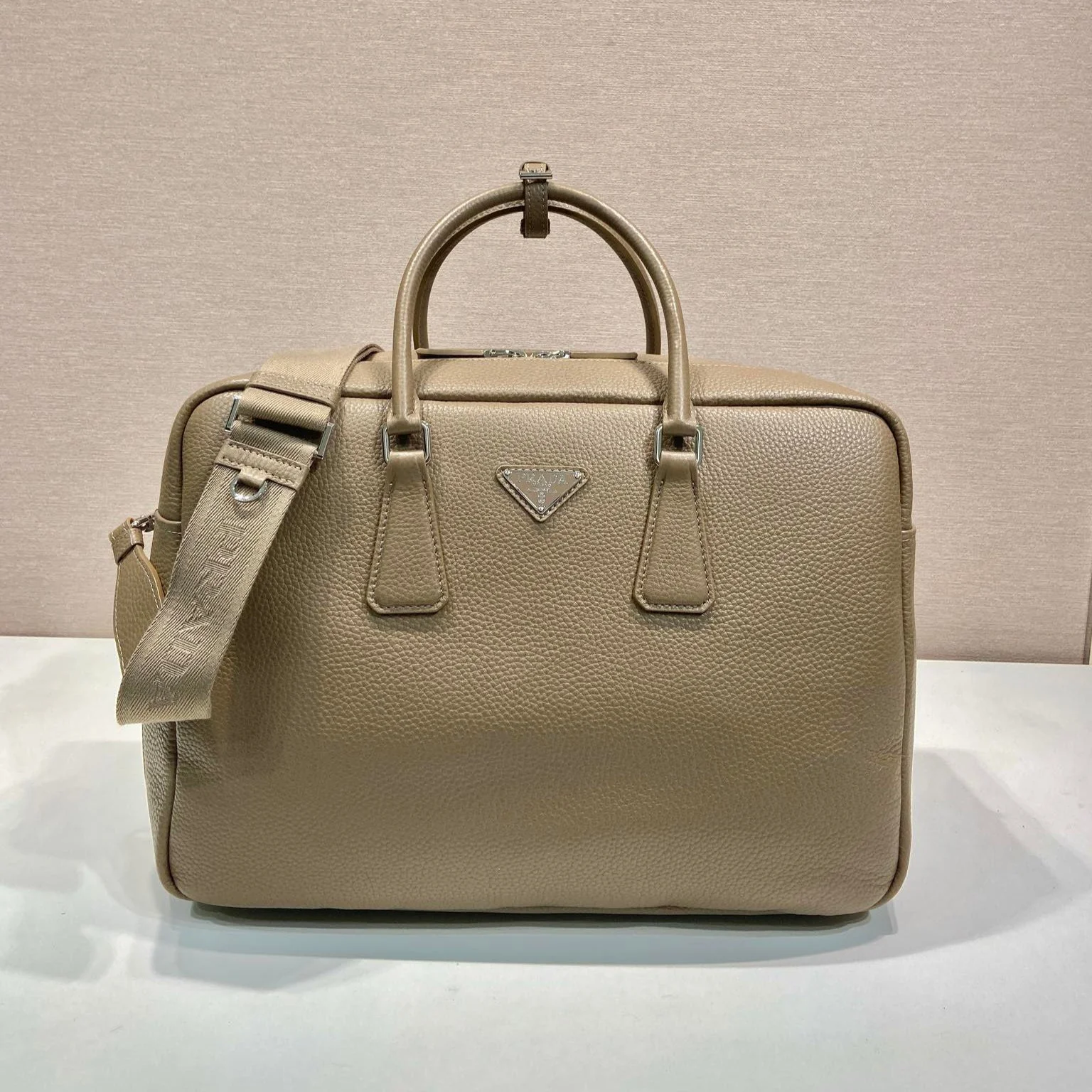 Prada Business & Travel Bags 40 IN DRIED MOSS GRAINED CALFSKIN