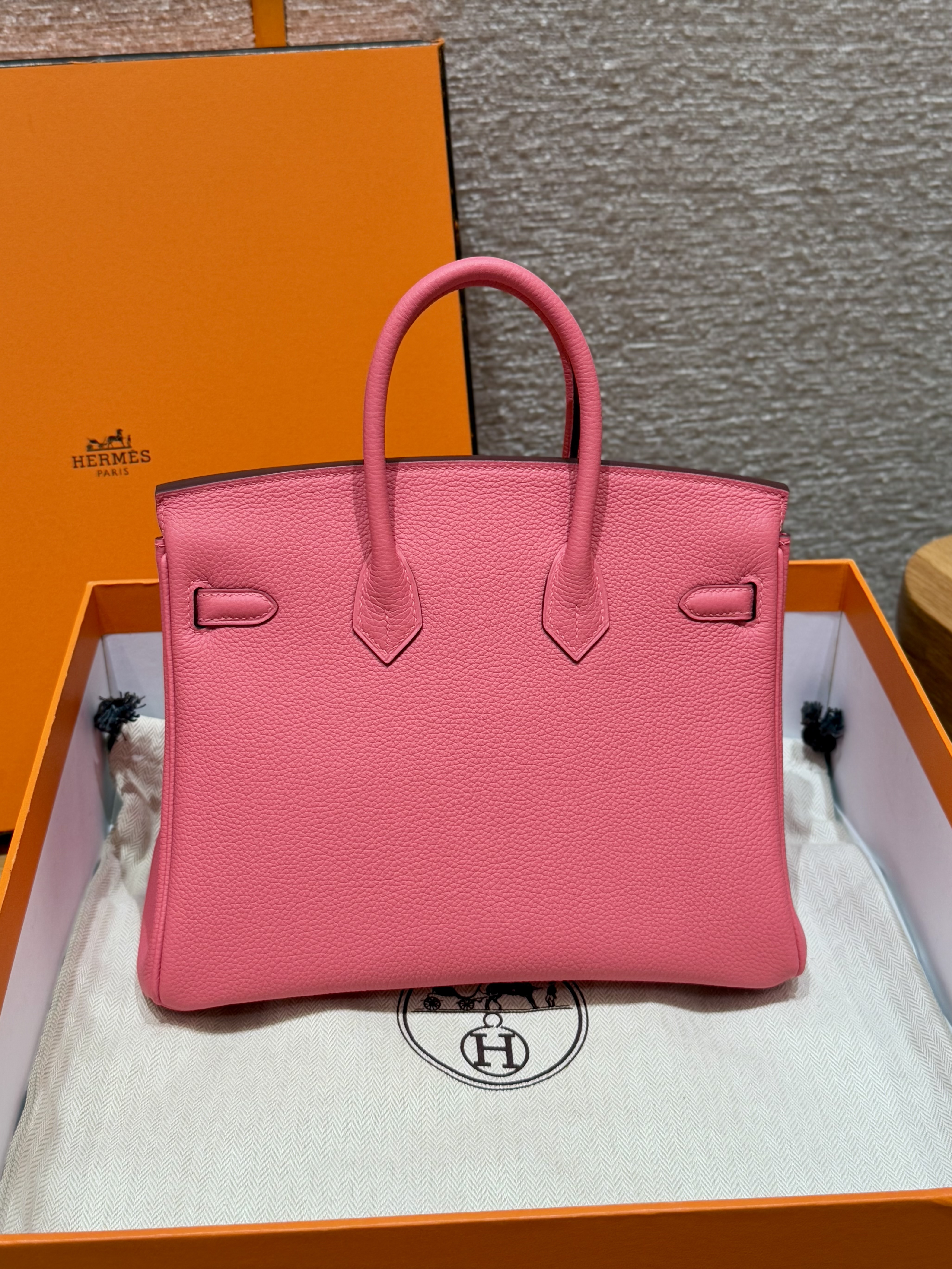 Hermes Rose Lipstick Togo Birkin 25 Bag