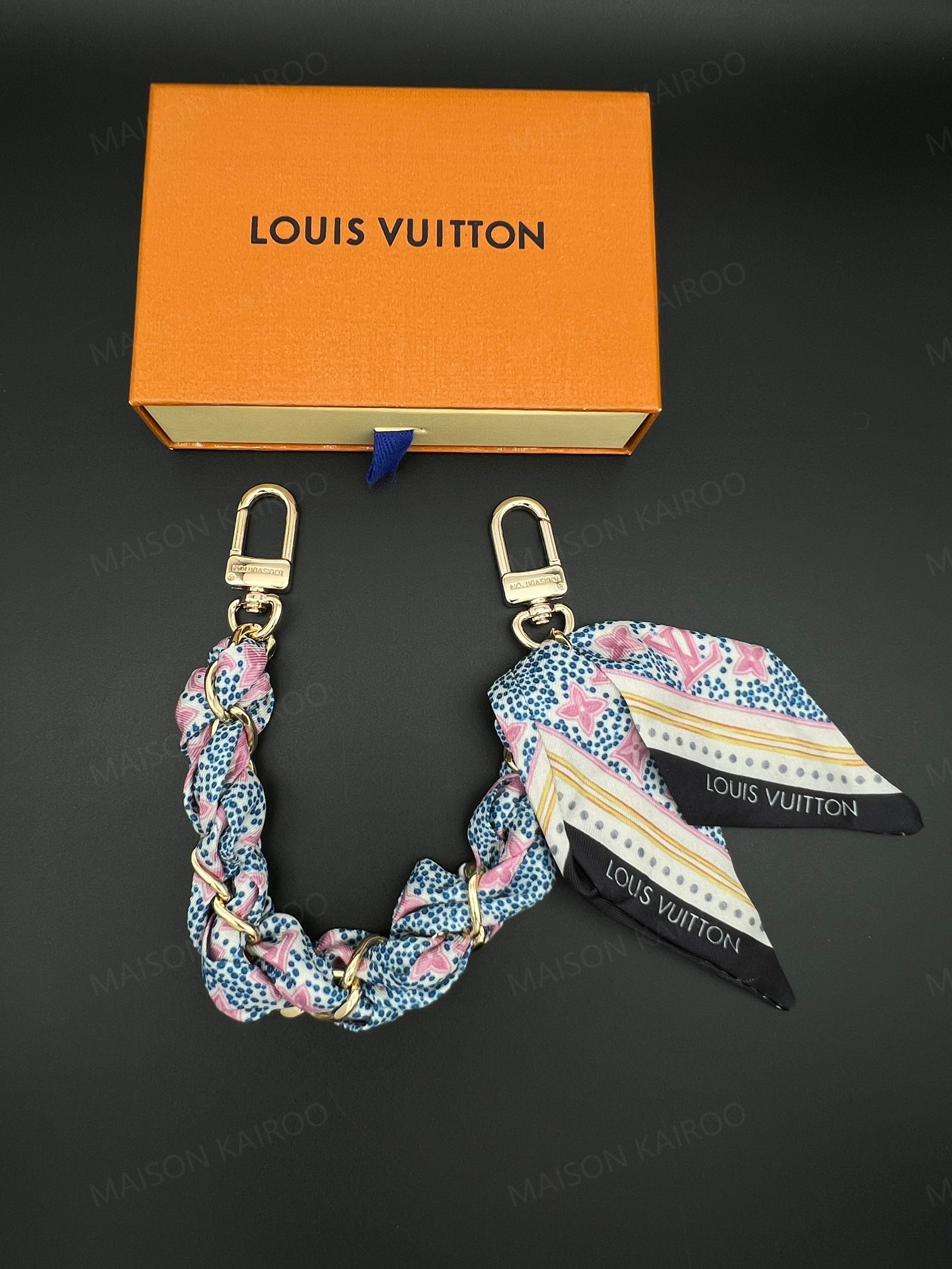 Louis Vuitton LV Silk Scarf Chain Bag Charm - KAIROO