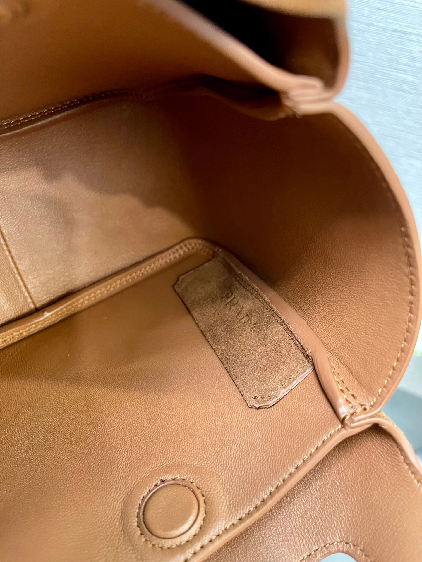 Prada  MINI TOTE BAG 18 IN RED BROWN SUEDE GOLD LOGO