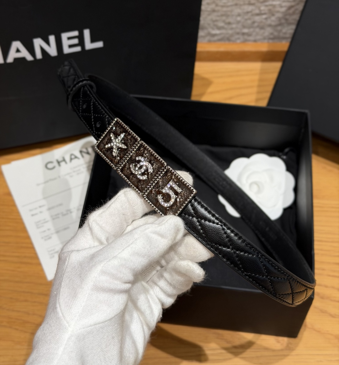 Chanel Quilted Lambskin Belt 20mm