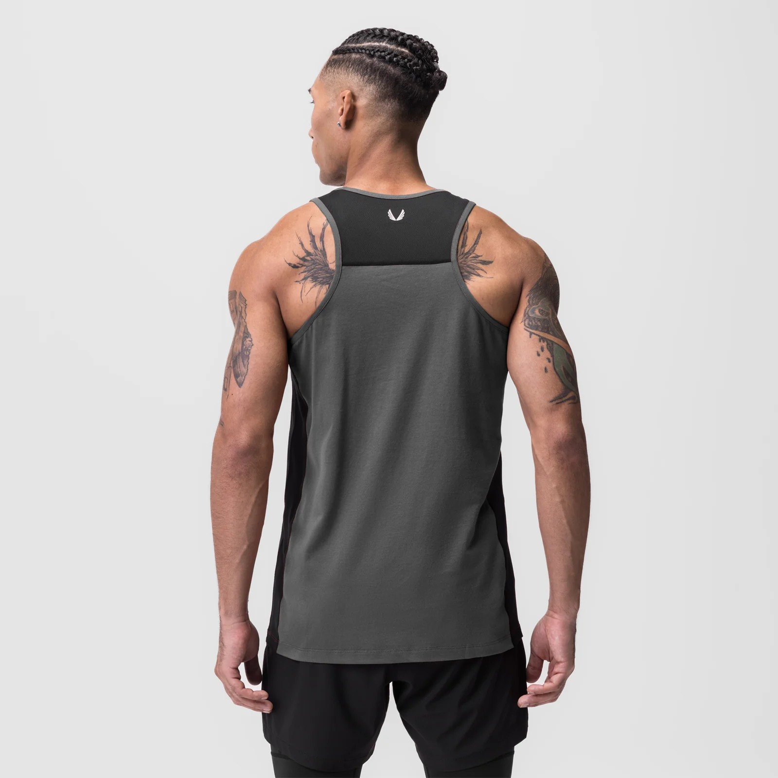 0809. Supima Mesh Panel Training Singlet - Space Grey