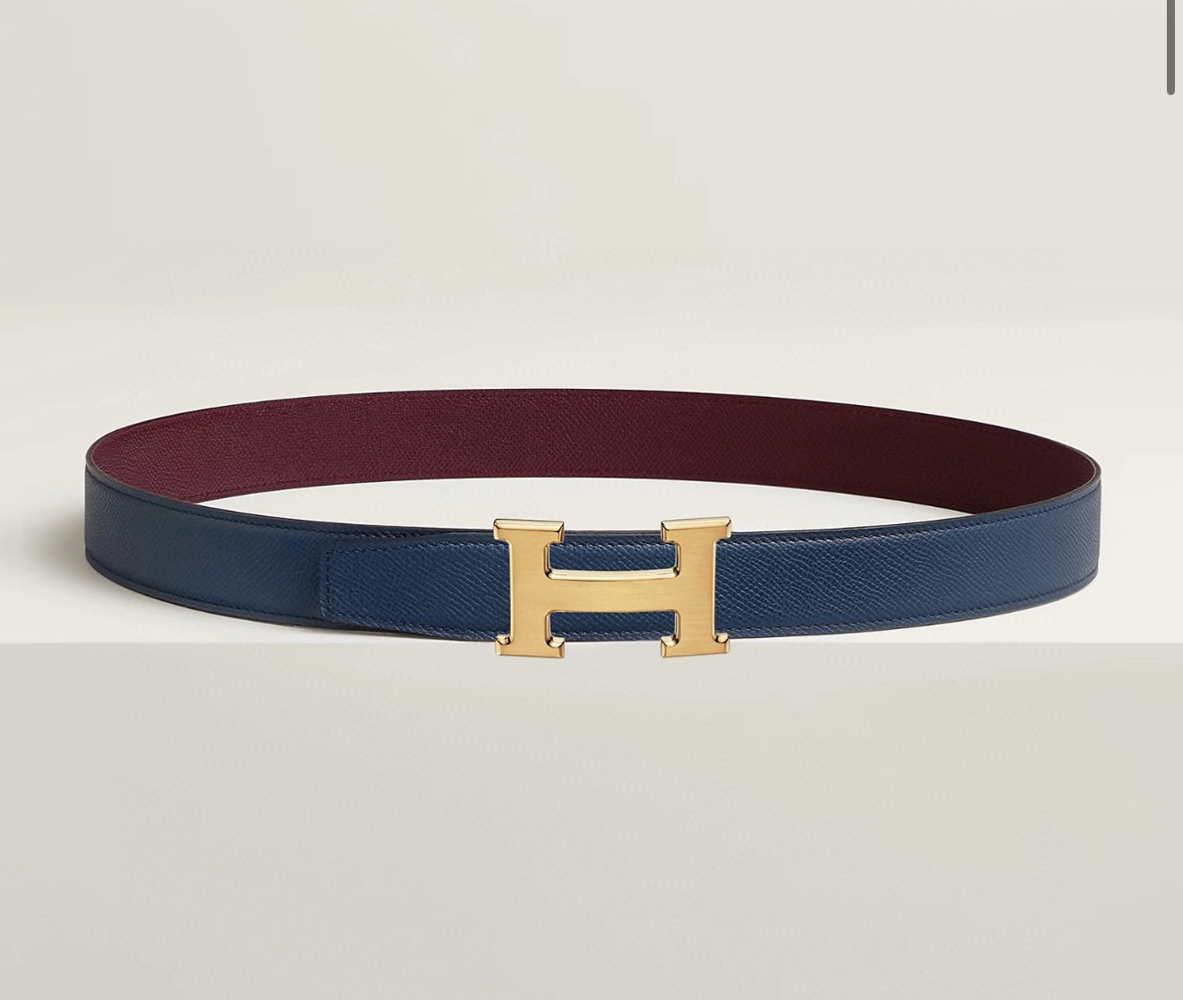 Hermes H Buckle Reversible Leather Belt 32mm