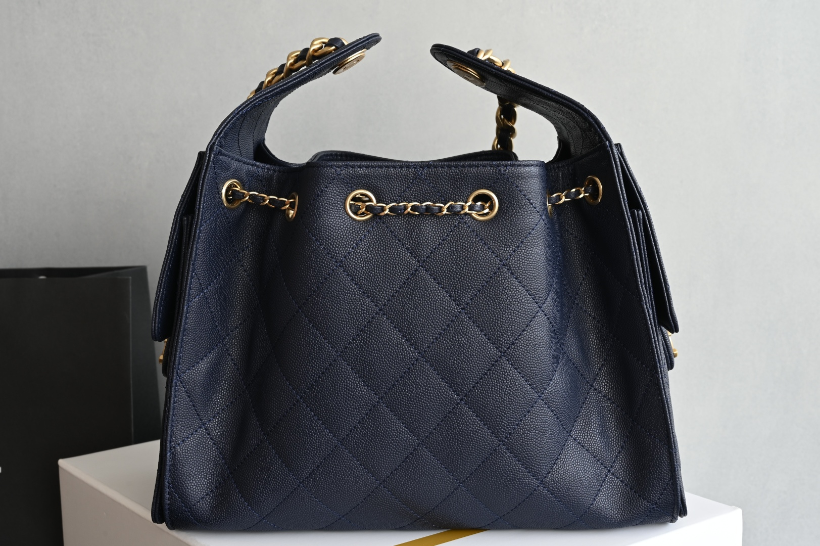 Chanel 25 Small Hobo Bag in Dark Blue AS5293