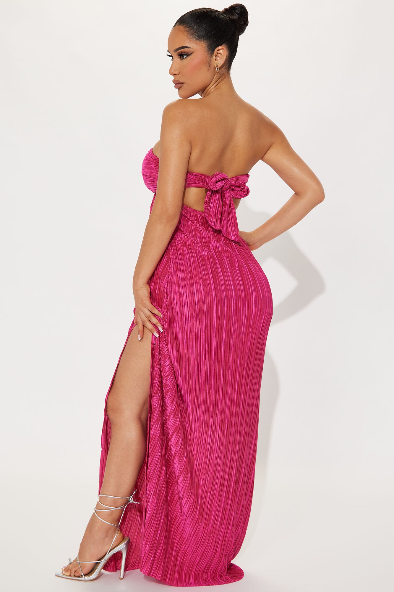 Waikiki Plisse Maxi Dress - Fuchsia