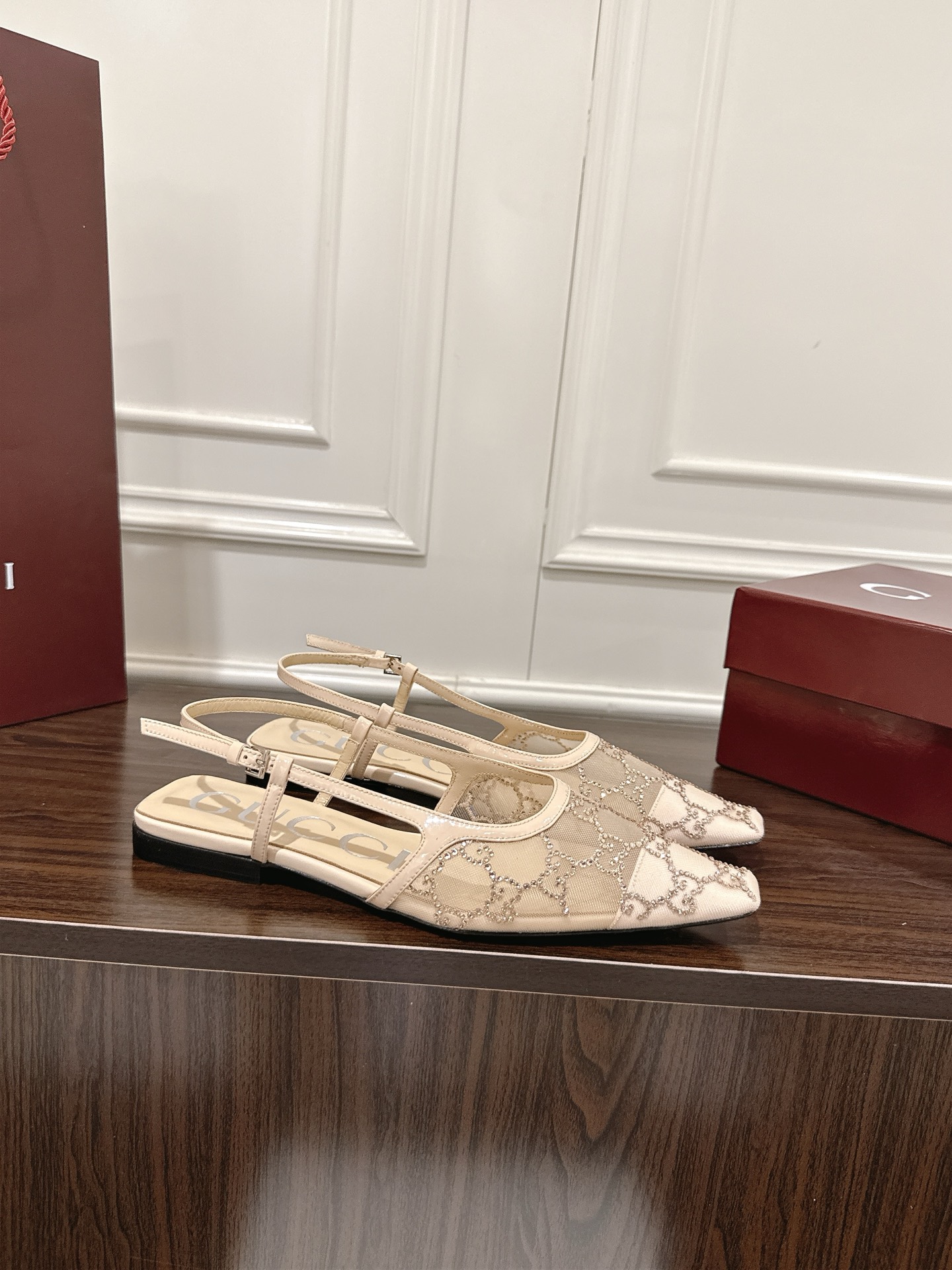 Women's Gucci  GG crystal slingback pump