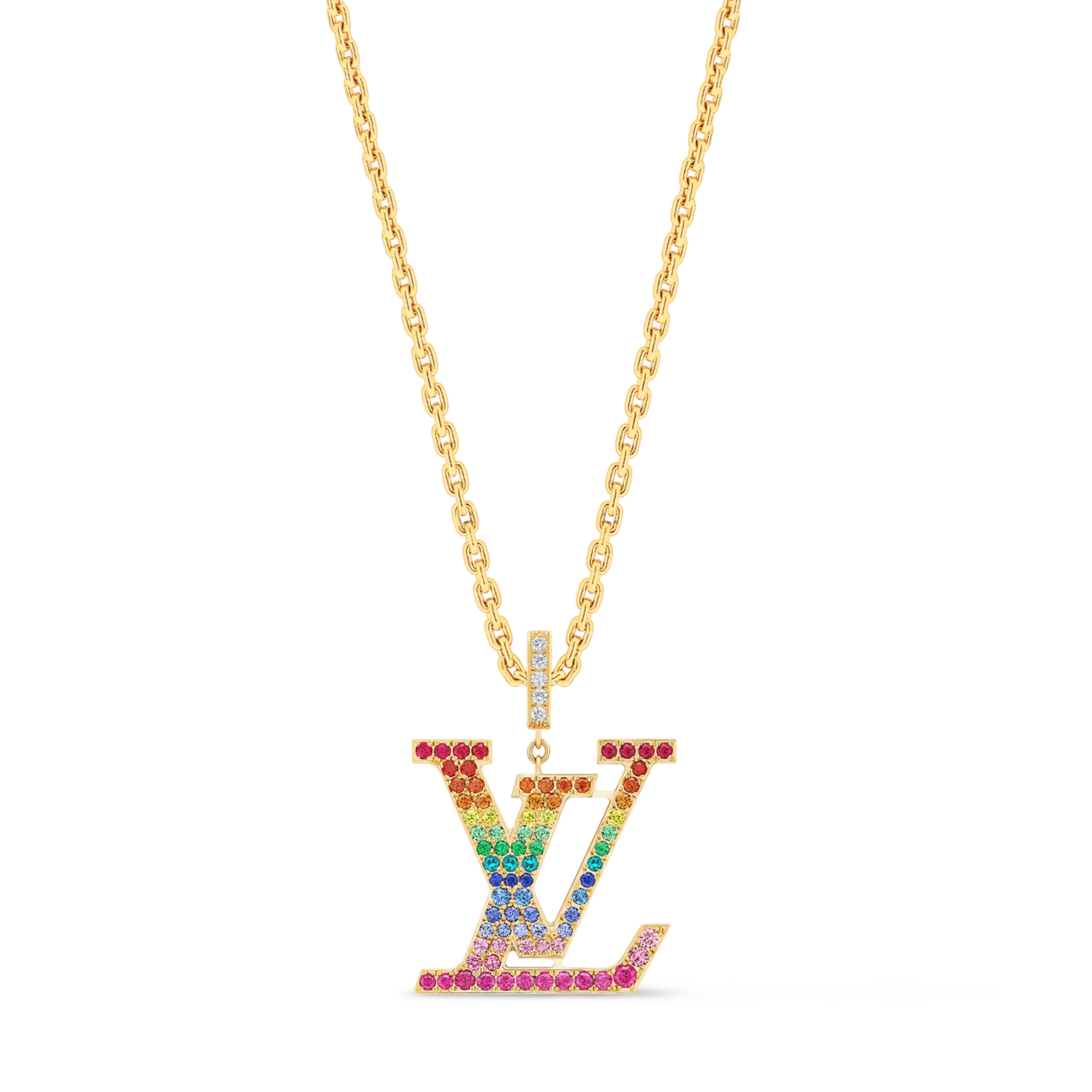 ペンダント LV XL レインボー（イエローゴールド×カラーストーン）