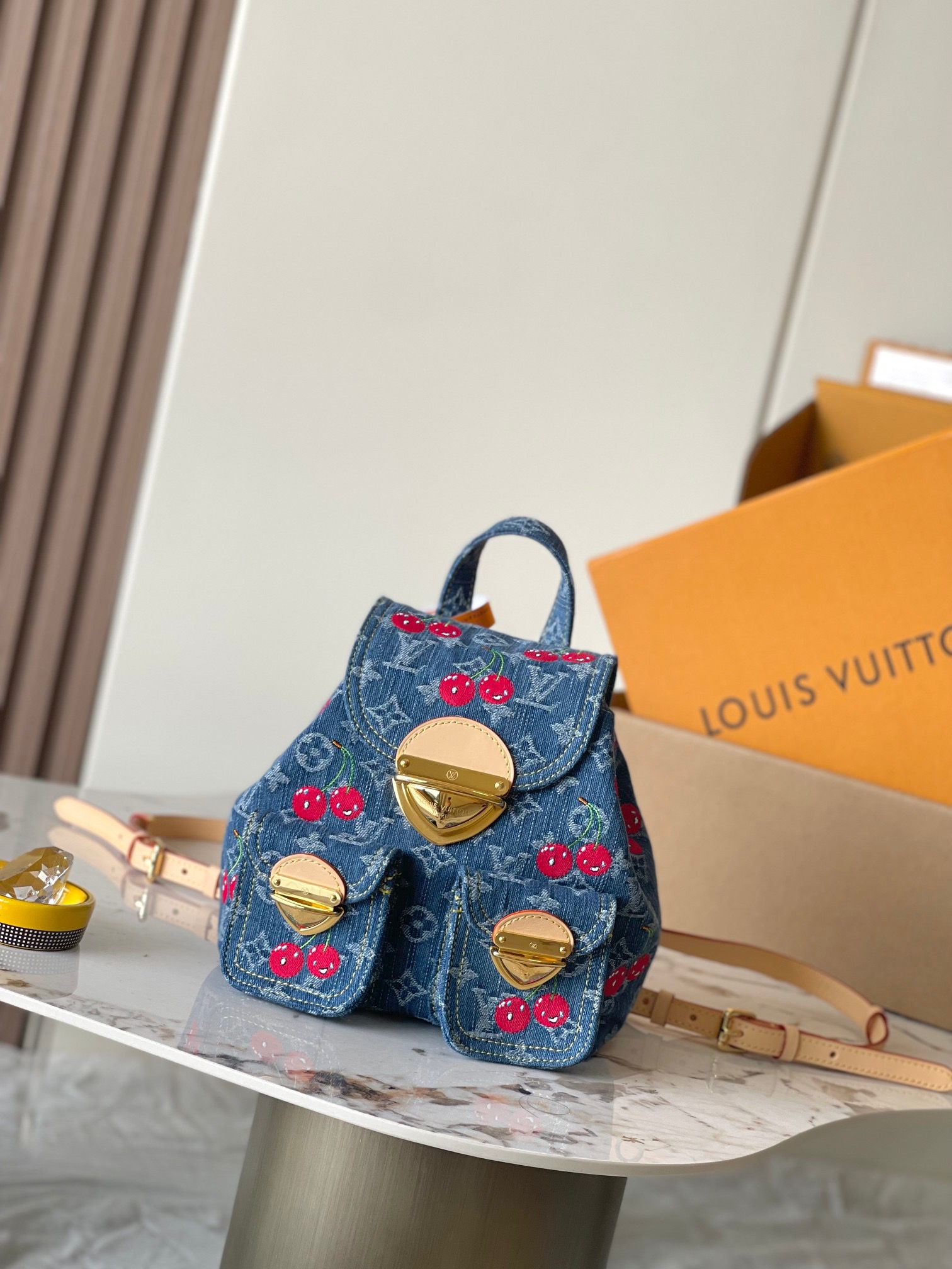 Louis Vuitton X TM LV VENICE NM Denim Monogram Cherry Backpack