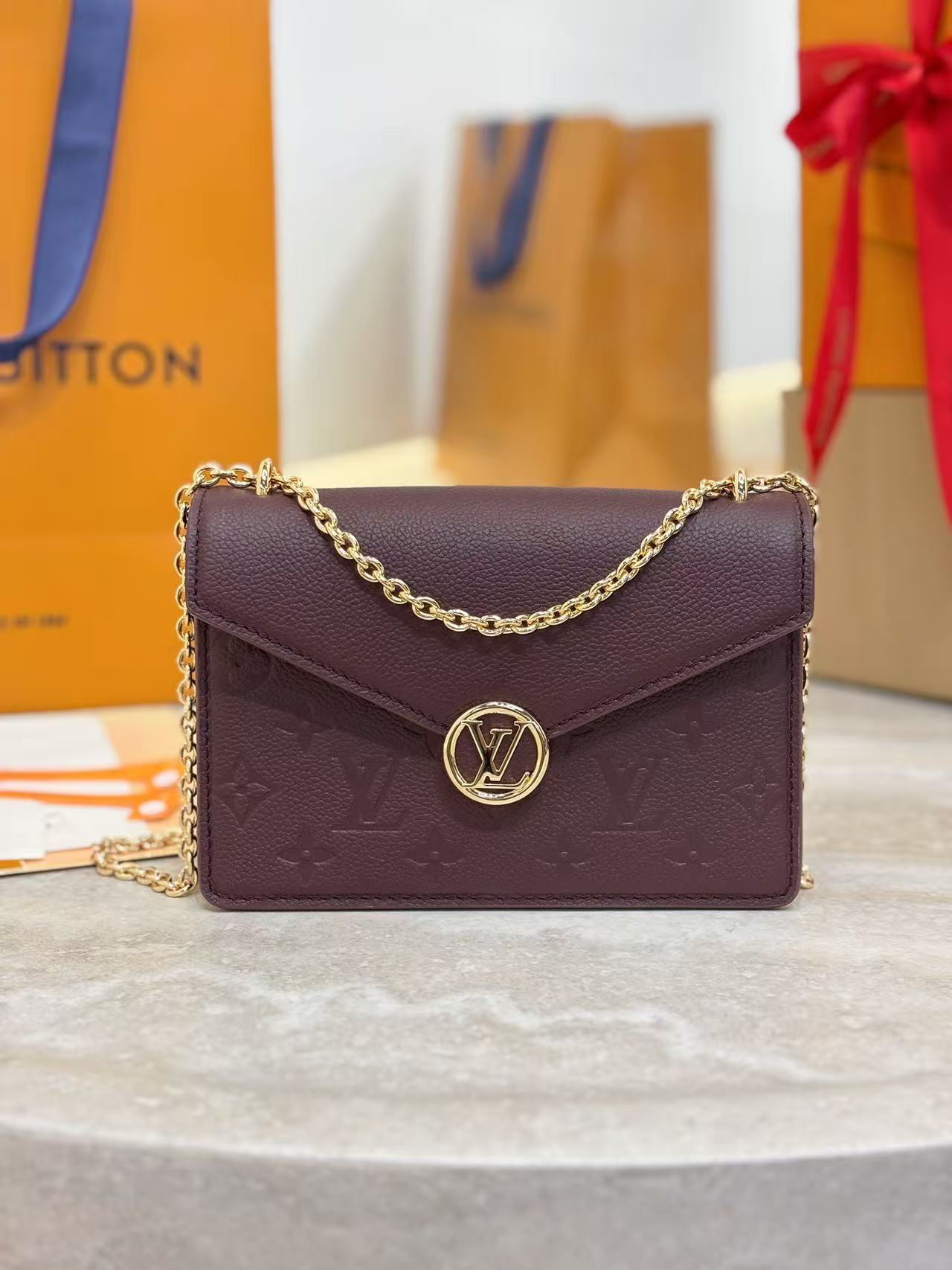 Louis Vuitton Burgundy chain bag