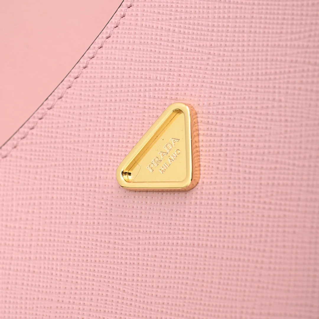 Prada MINI FLAP BAG 20 IN BABY PINK SAFFIANO LEATHER GOLD HARDWARE