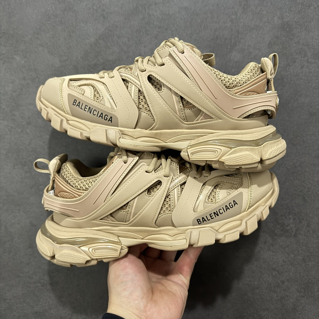 Balenciaga Track Beige Nylon Mesh Multi-layered Silhouette Triple Chunky Sneaker - KAIROO