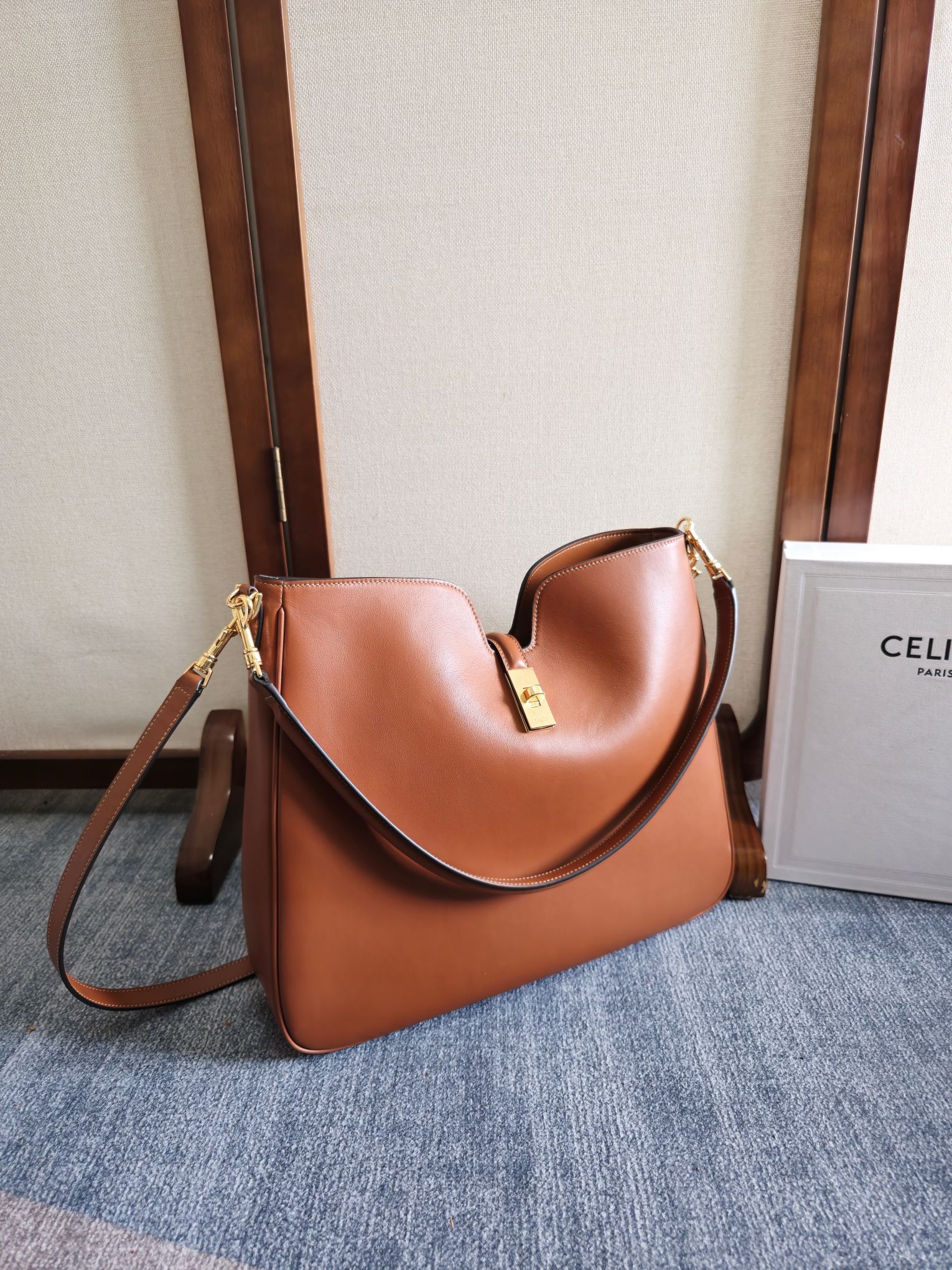 Celine Camille 16 Large Bag in Brown Calfskin