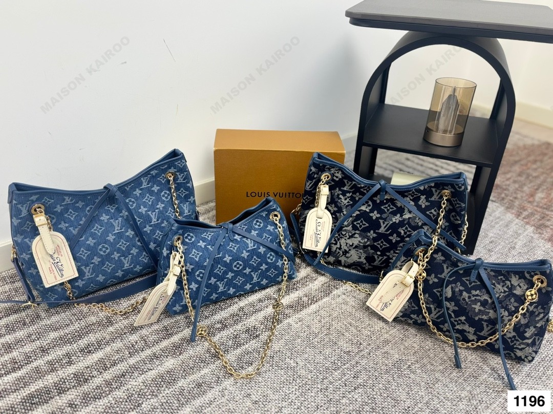 Louis Vuitton LV Carryall BB&PM Monogram Jacquard Denim Canvas /Floral Shoulder Tote Bag - KAIROO