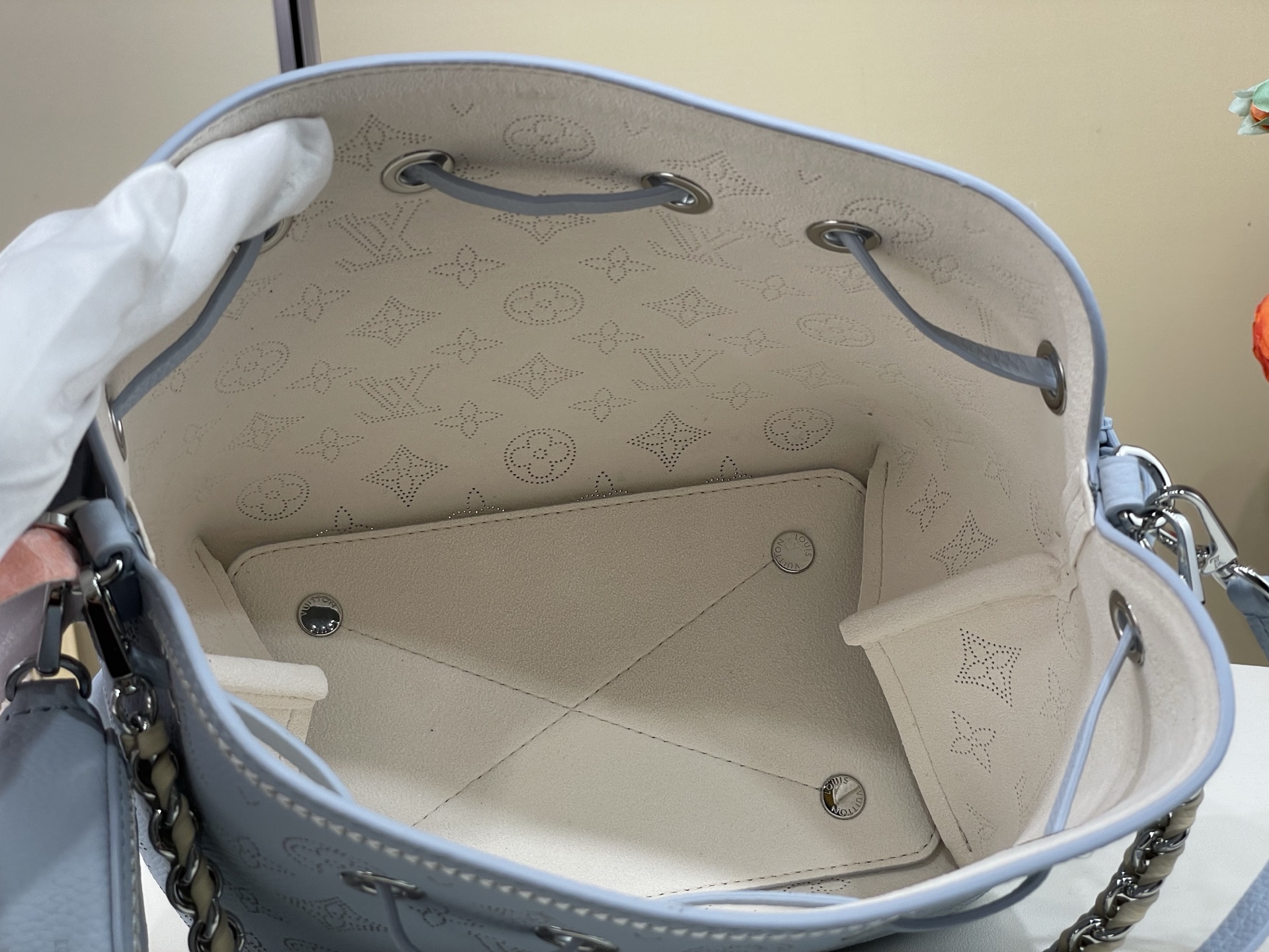 Louis Vuitton Bella Bucket Handbag Light Blue M57068 28885