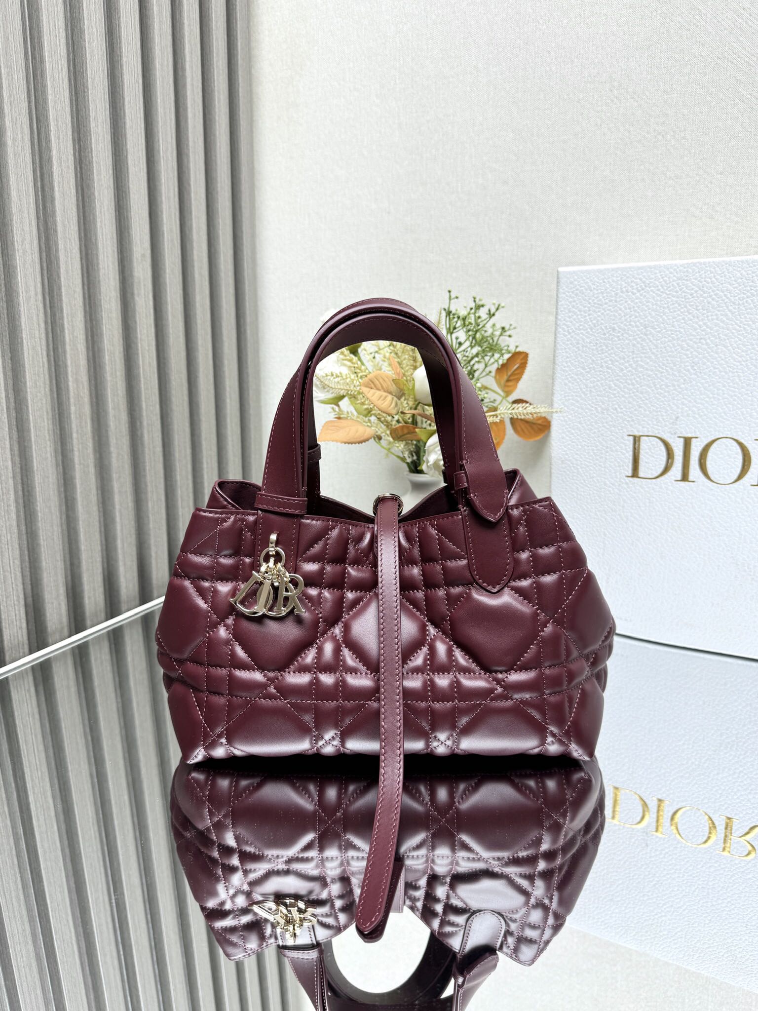 Dior SmallToujours Bag in Burgundy Quilted Calfskin