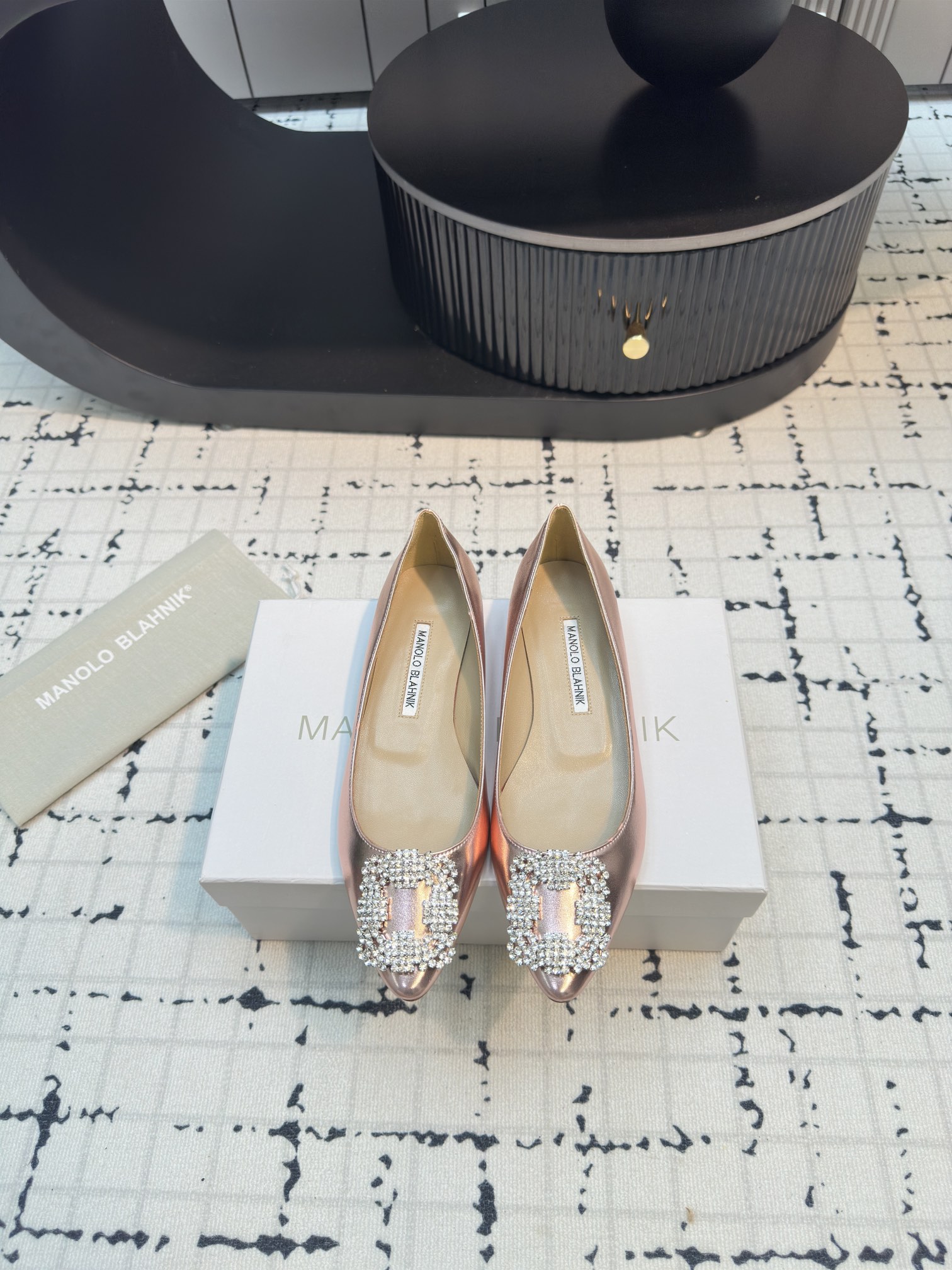 Manolo Blahnik Swarovski Crystal  Ballet Flat