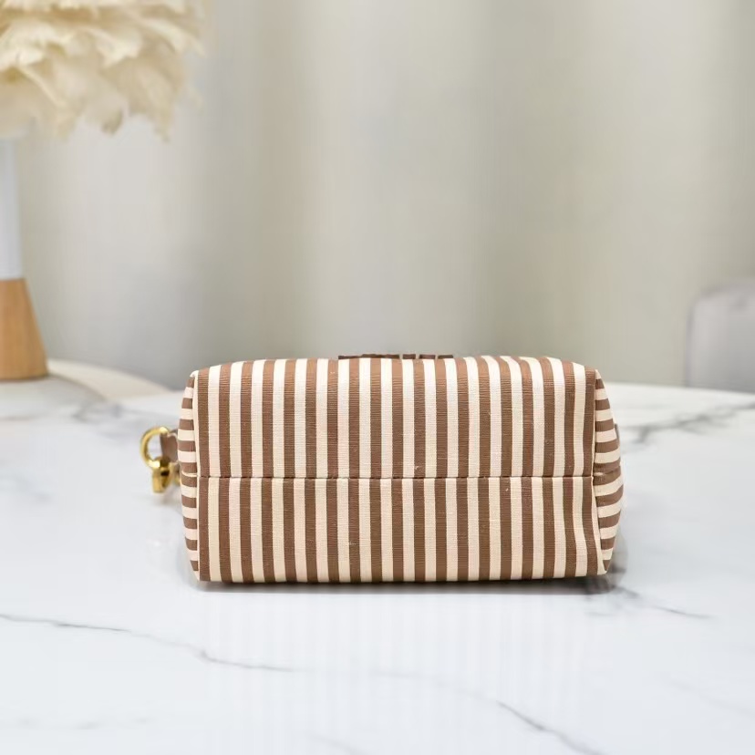 Miu Miu new striped brown canvas box bag