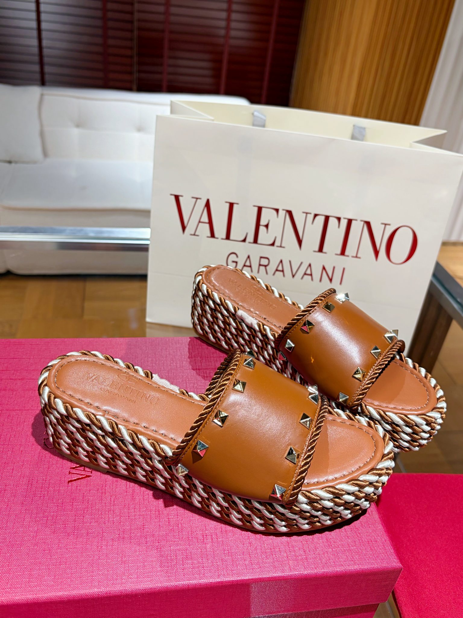 Valentino Rockstuds Leather Slipper