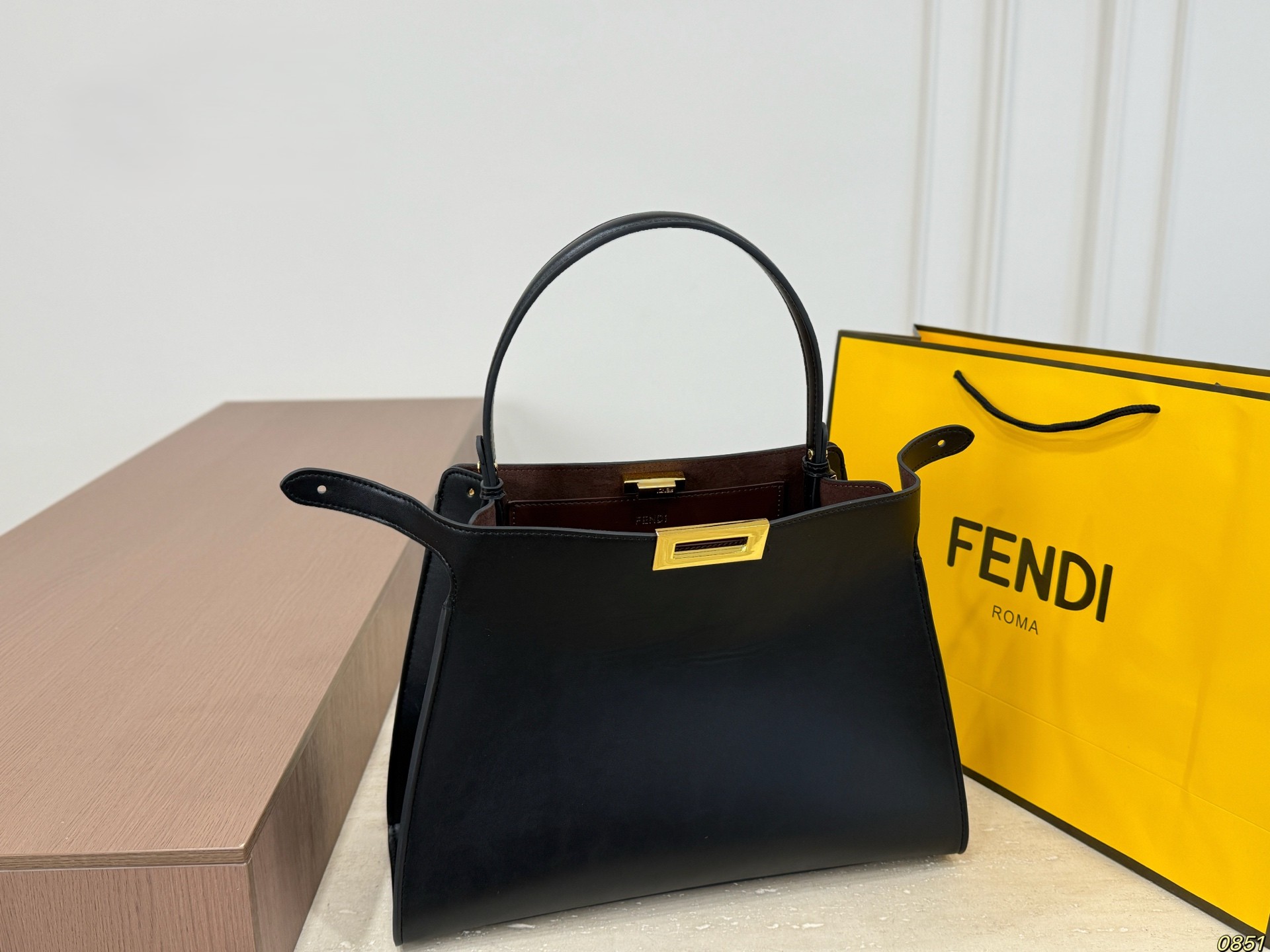 Fendi Keepaboo Trapezoidal Deconstructed Calfskin Soft Top Handle Bag - KAIROO