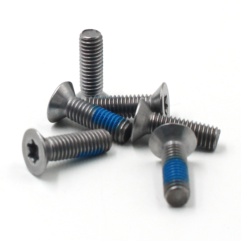 OEM M2 M3 M4 M5 M6 M8 M10 Blue Nylok Thread Anti Loose Locked Screws Trox Flat Countersunk Head Anti-loosening Screw Nylok Screw