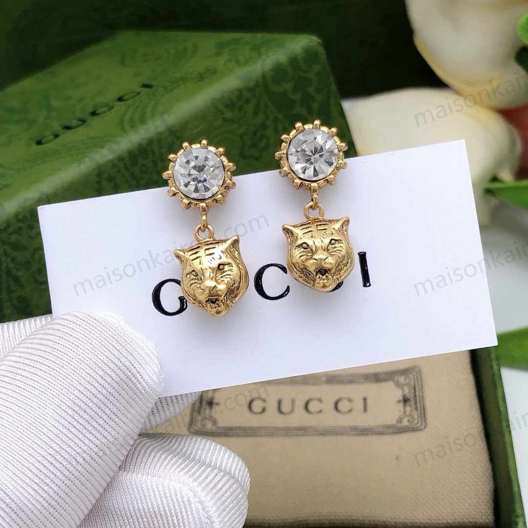 Gucci Tiger Head Dangle Earrings - KAIROO