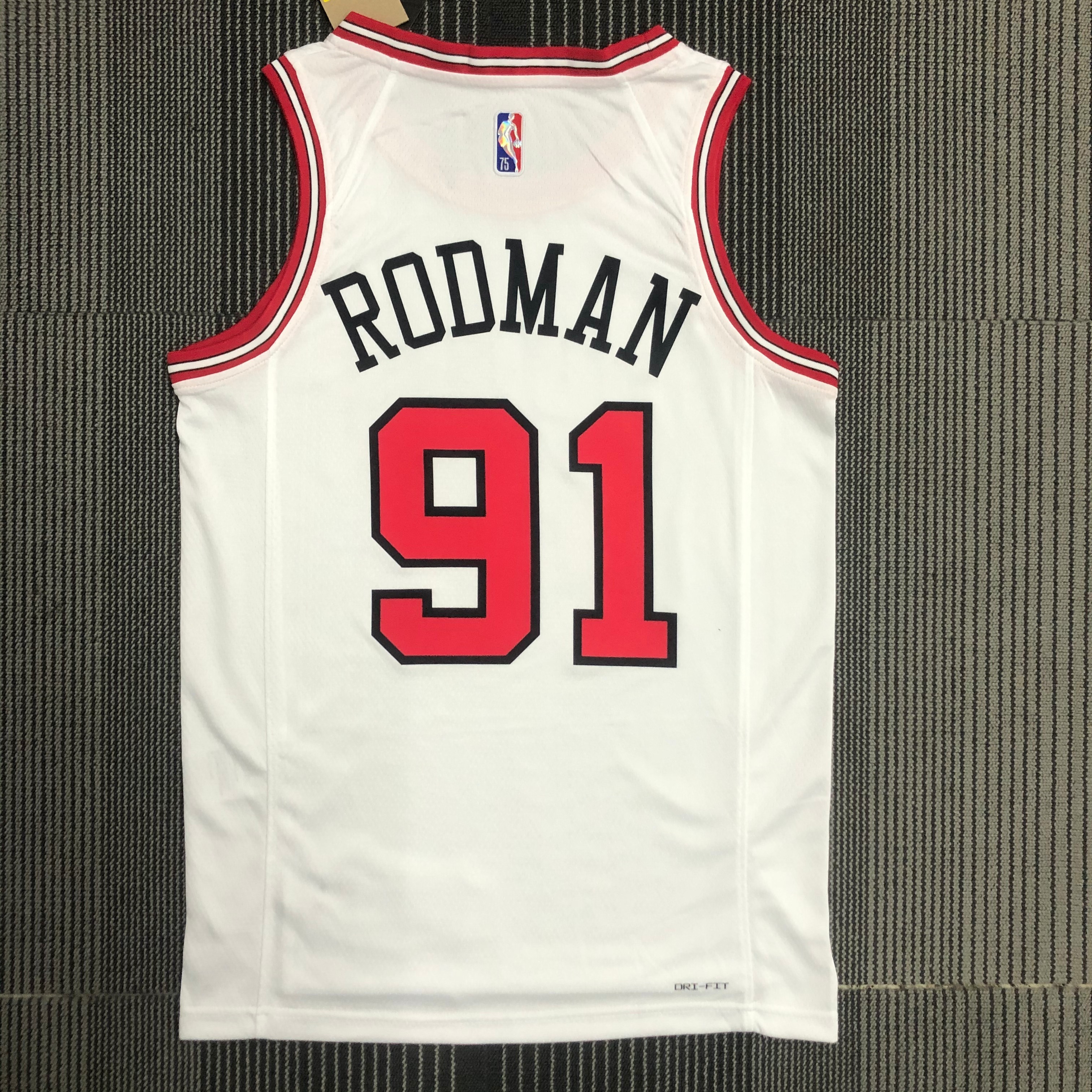 75th Anniversary Chicago Bulls White Edition No.91 Rodman