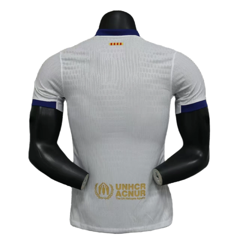 2025-26 Barcelona Home Player Version Shirt White Jersey Without Spofity Text