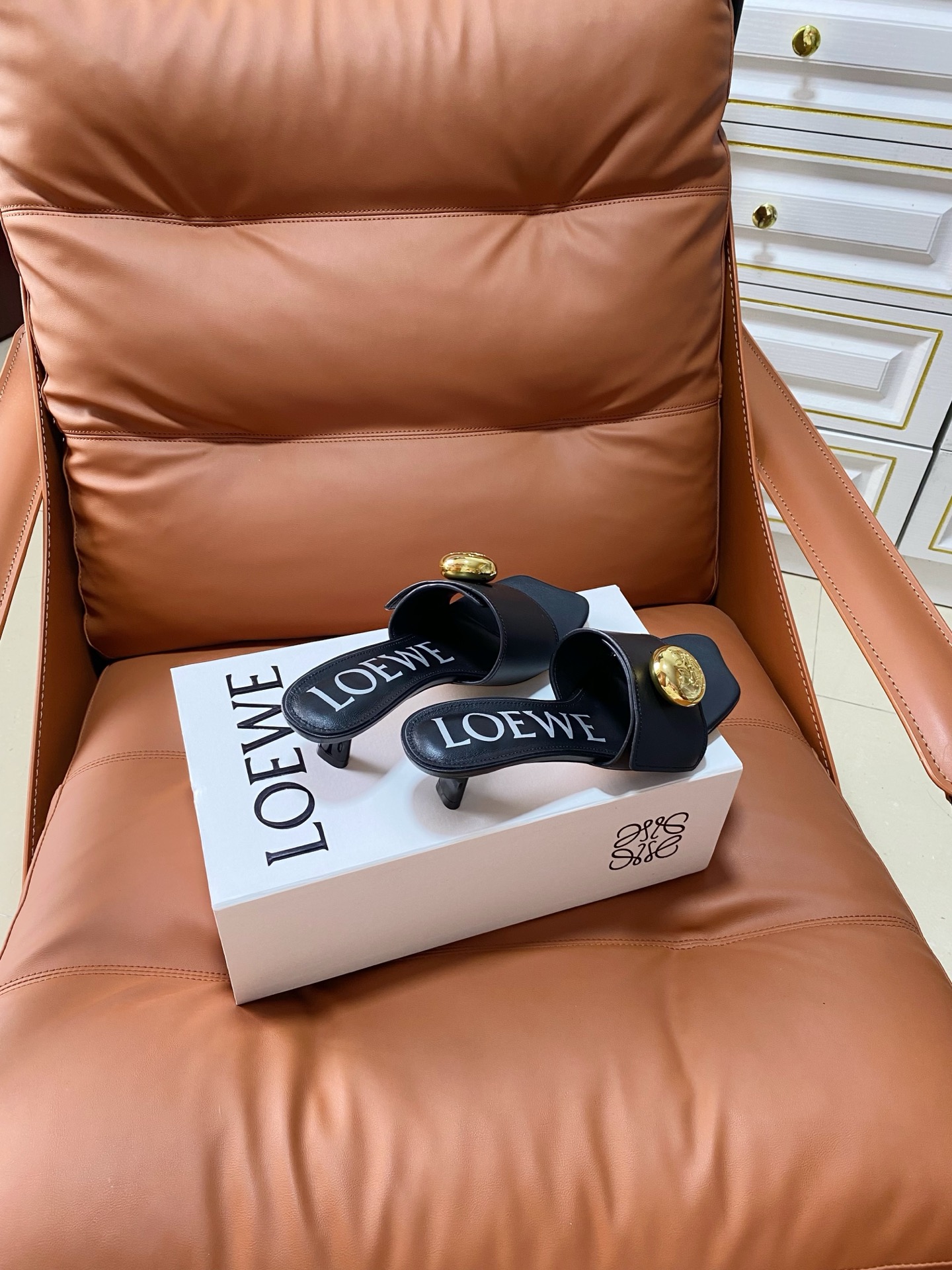 Loewe Petal Anagram Heeled Slide