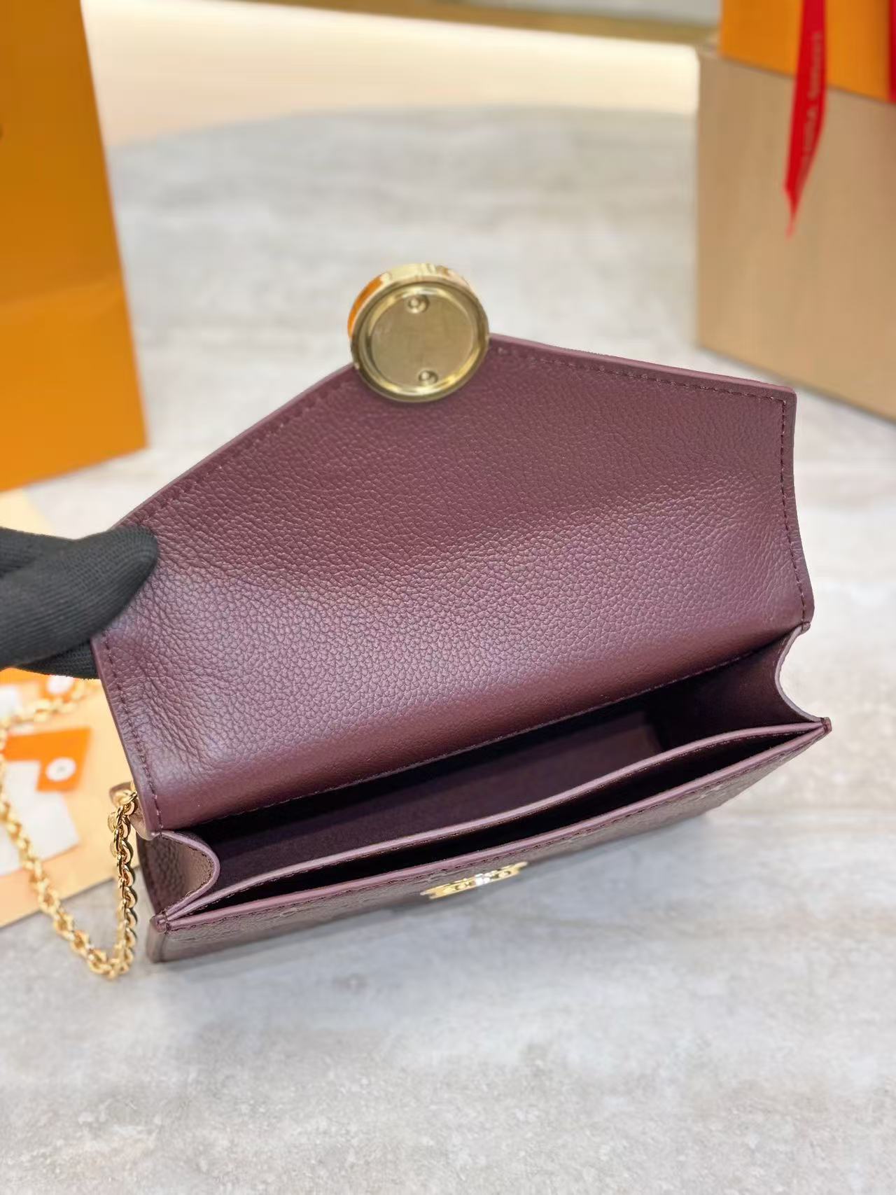 Louis Vuitton Burgundy chain bag