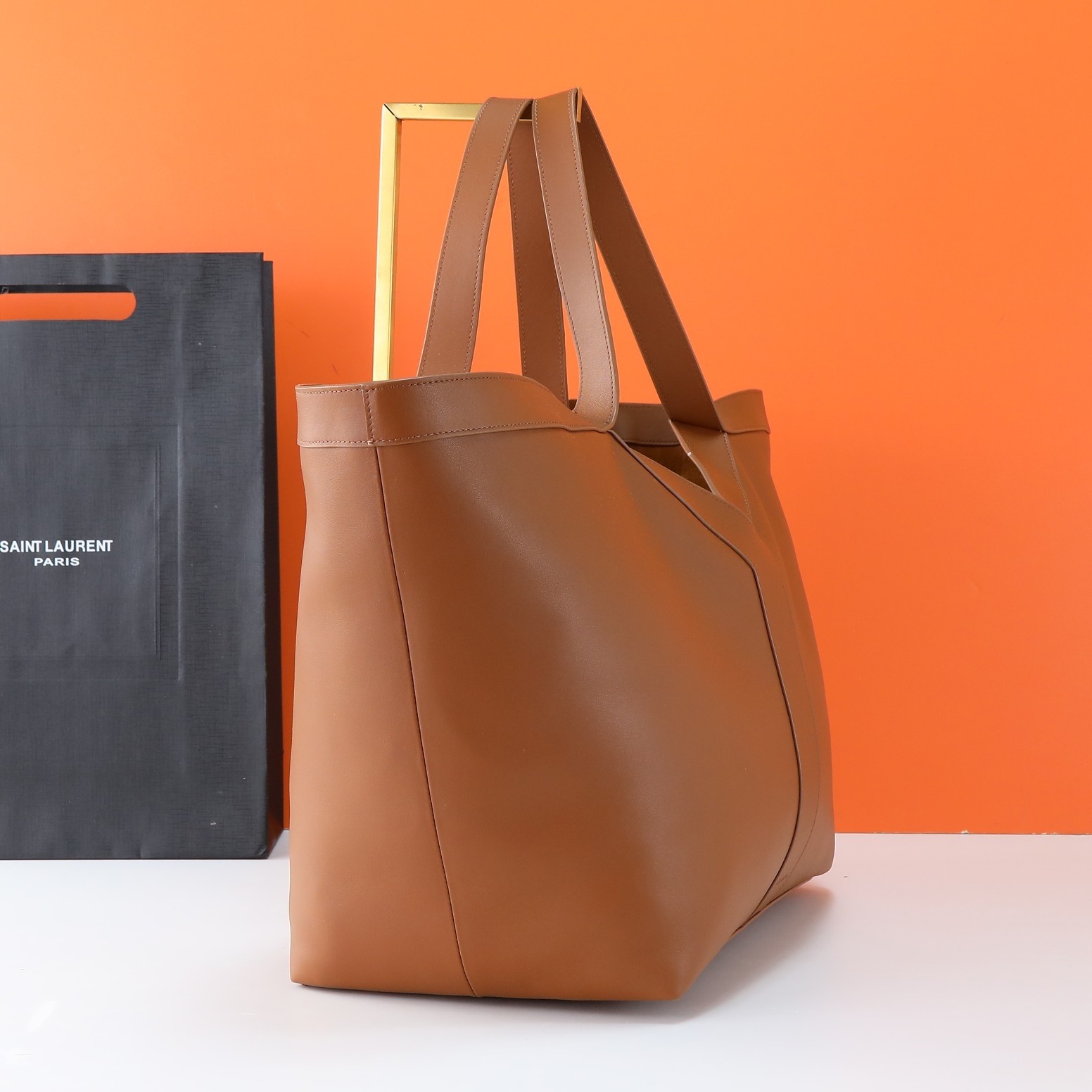 Saint Laurent YSL Leather Tote Bag
