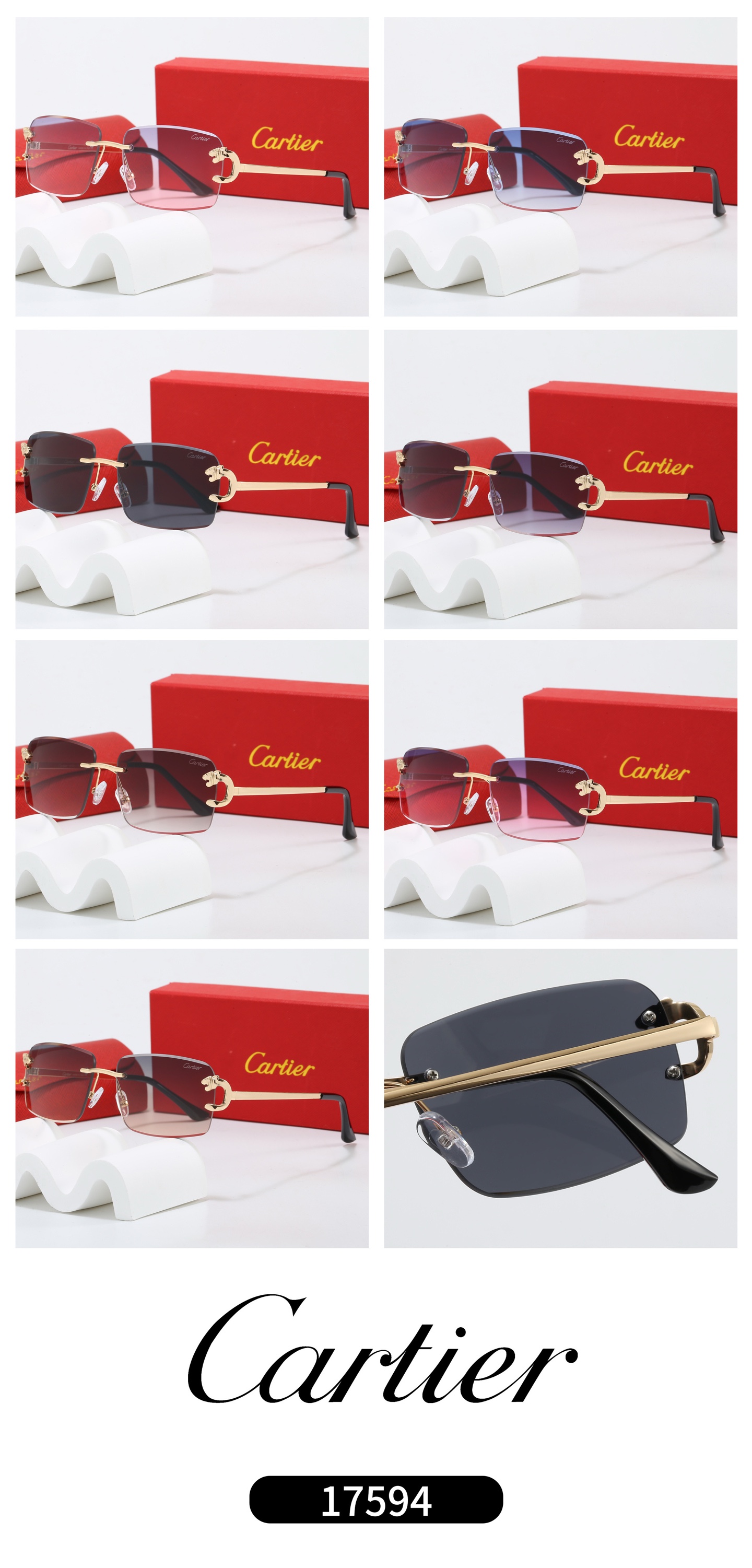 Cartier Panthère de Cartier Rimless Sunglasses Top quality - KAIROO