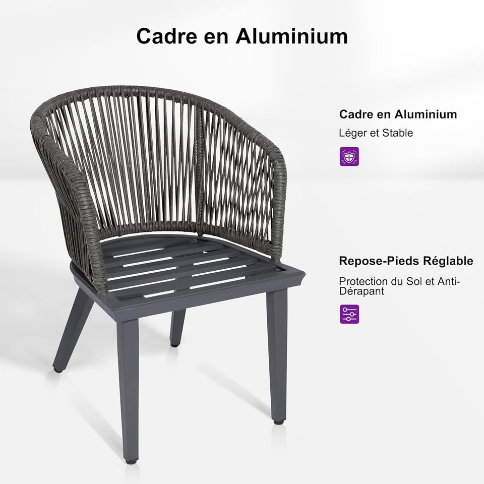 PURPLE LEAF 8 Person Outdoor Aluminum Garden Lounge Set, 9 Piece Garden Furniture Set, Modern Style in Grey, Rectangular Table with Rattan Chairs, Cushions and Pillows for Balcony