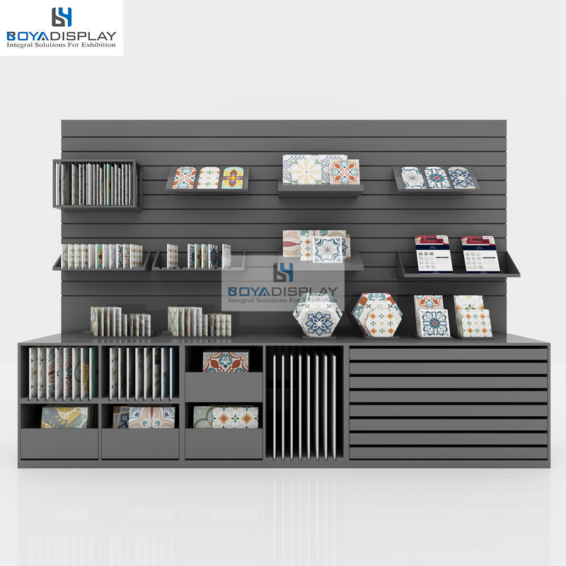 Factory Customized Wholesale Shop Display Drawer Cabinet Display Tile Quartz Stone Combination Reception Desk
