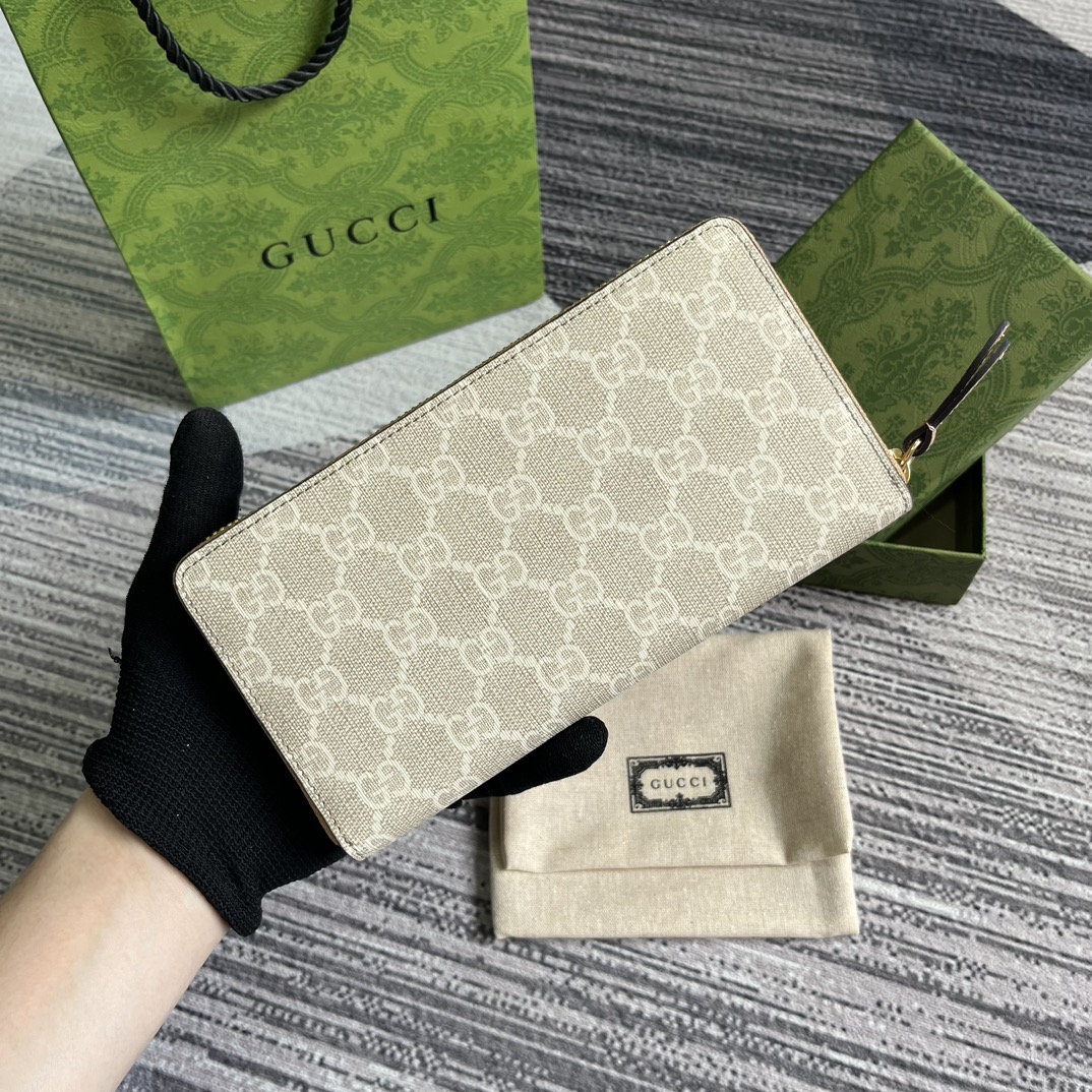 Gucci Bi-colour GG Marmont zip around wallet 456117