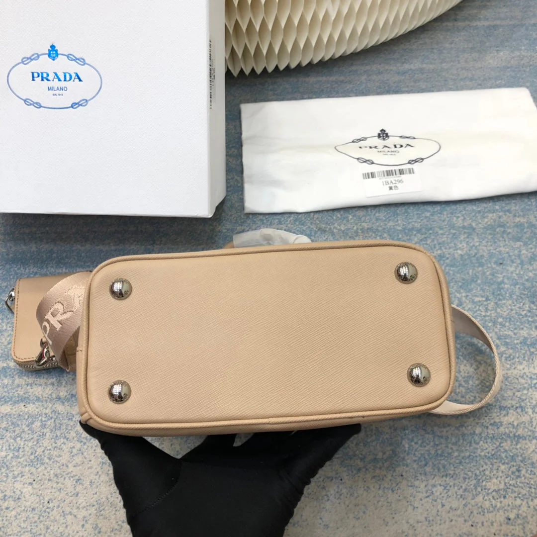Prada MINI 23 BAG IN TAN BEIGE SAFFIANO LEATHER