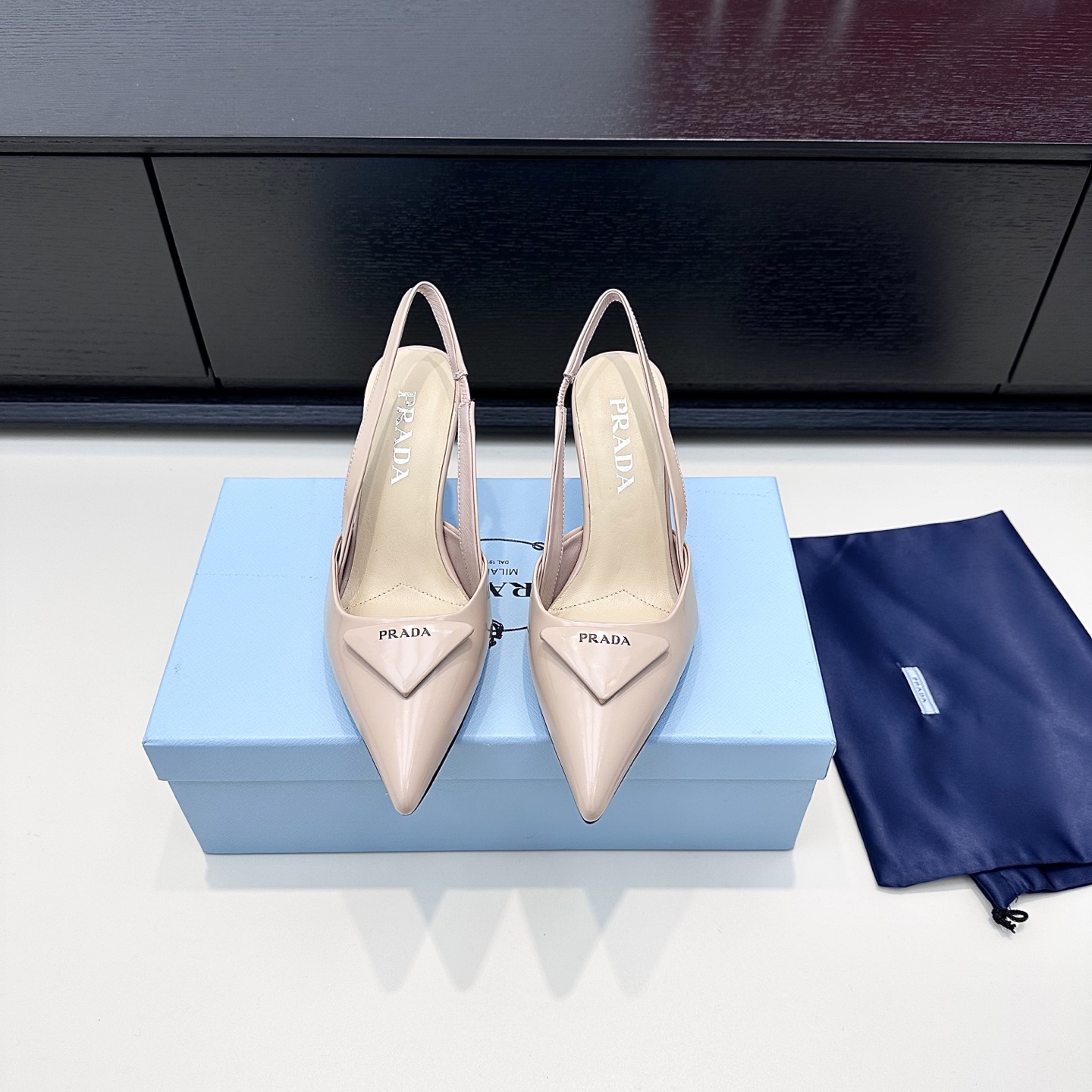 Prada Brushed Leather Singback Pump
