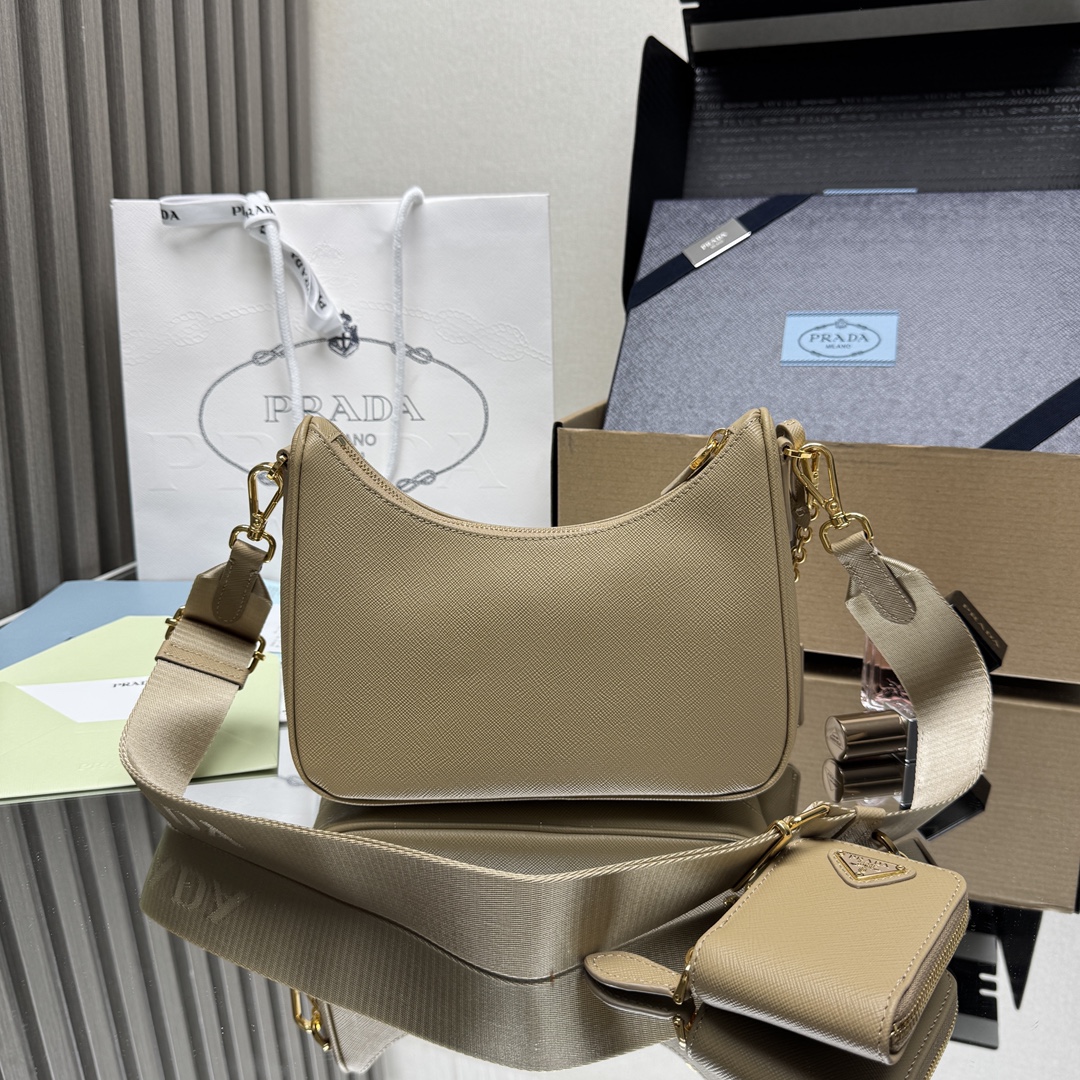 Prada Re-Edition 2005 Saffiano leather bag-Beige 1BH204