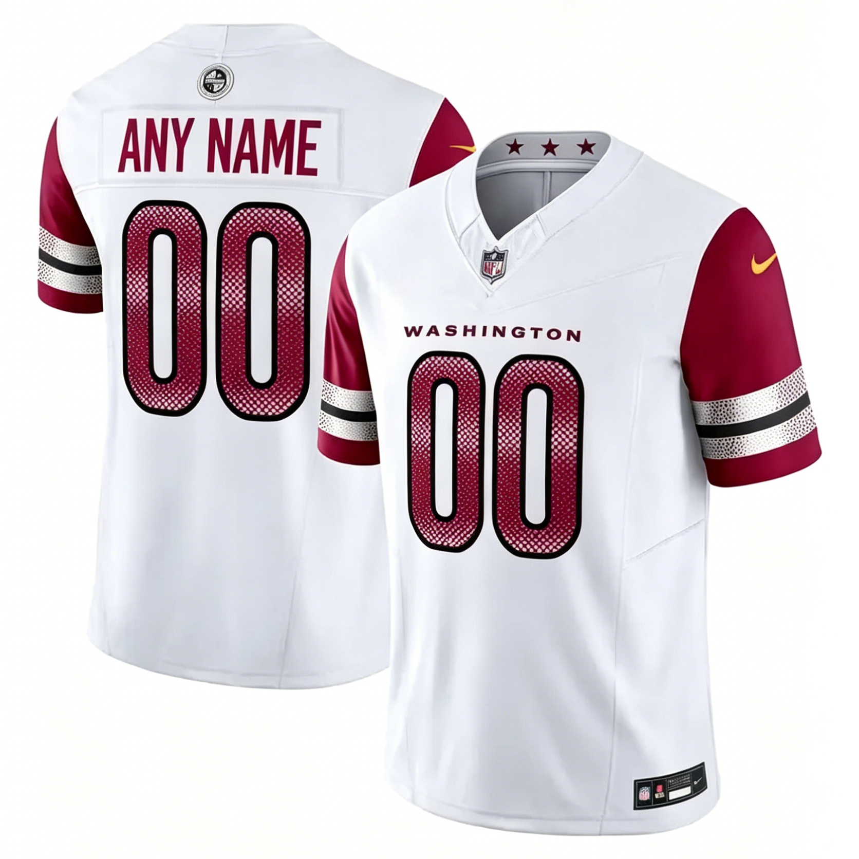 Customized Washington Commanders Nike Black White Red Home and Away Vapor F.U.S.E. Stitched Retired Limited Jersey