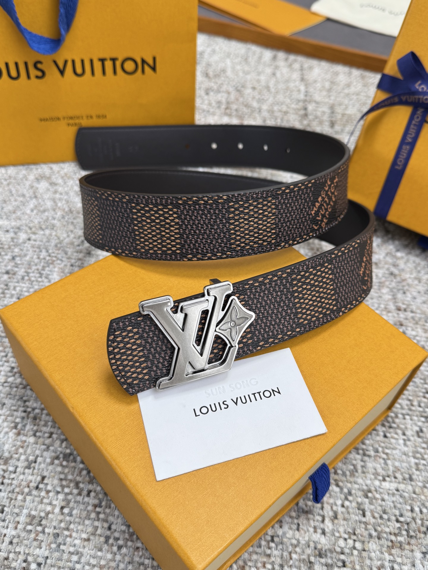 LV Flower Damoflage 40mm Reversible Belt