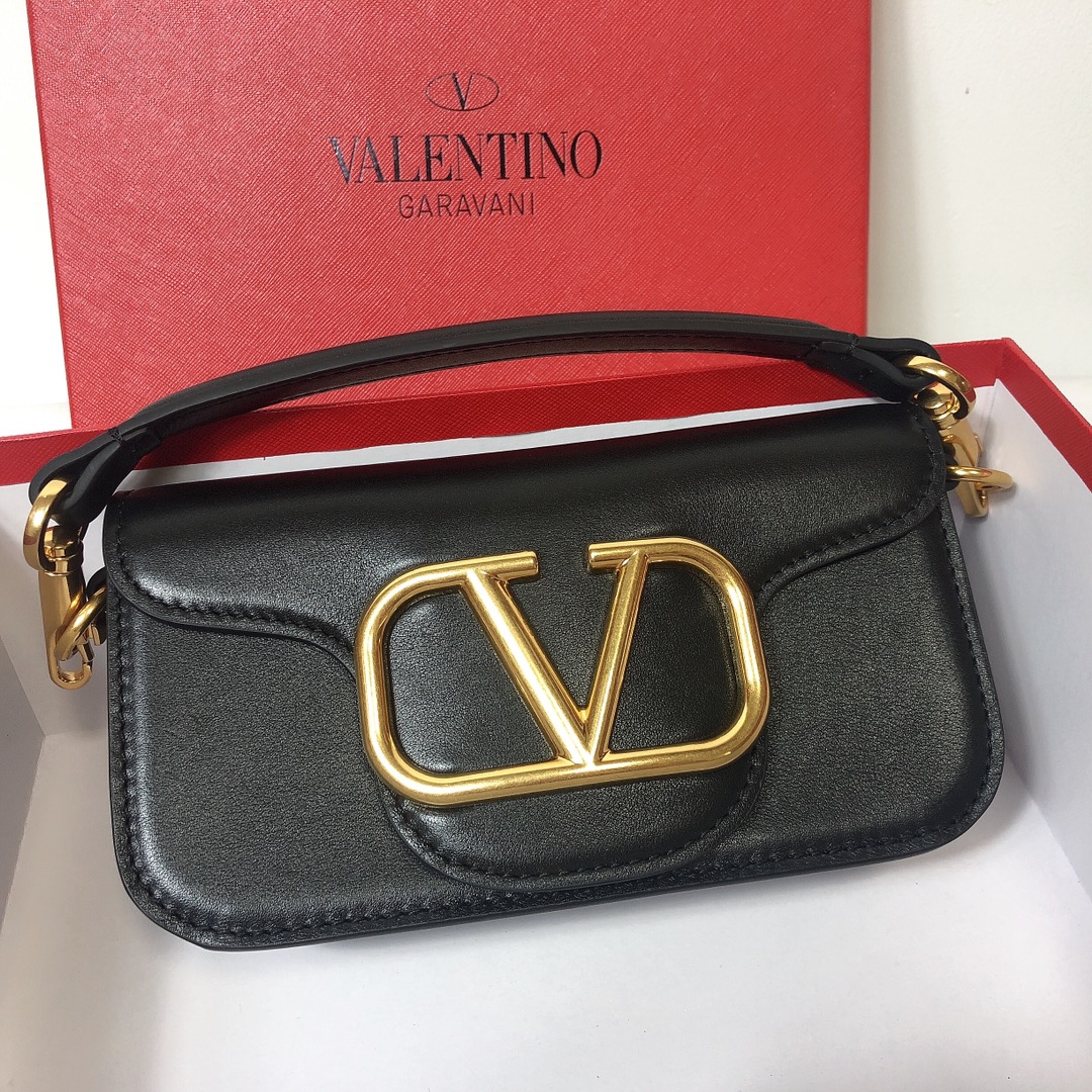 Valentino Small Garavani Loco Bag in Smooth Calfskin-Black